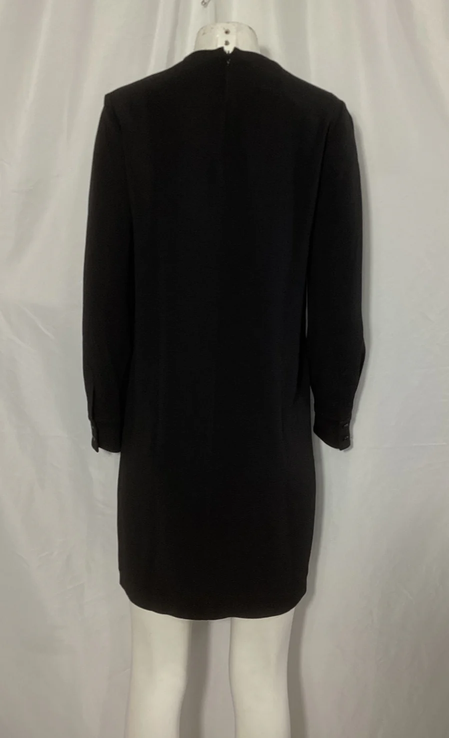 Women's Stella McCartney Zipper Detail Long Sleeve Dress in Black Rayon - Image 10