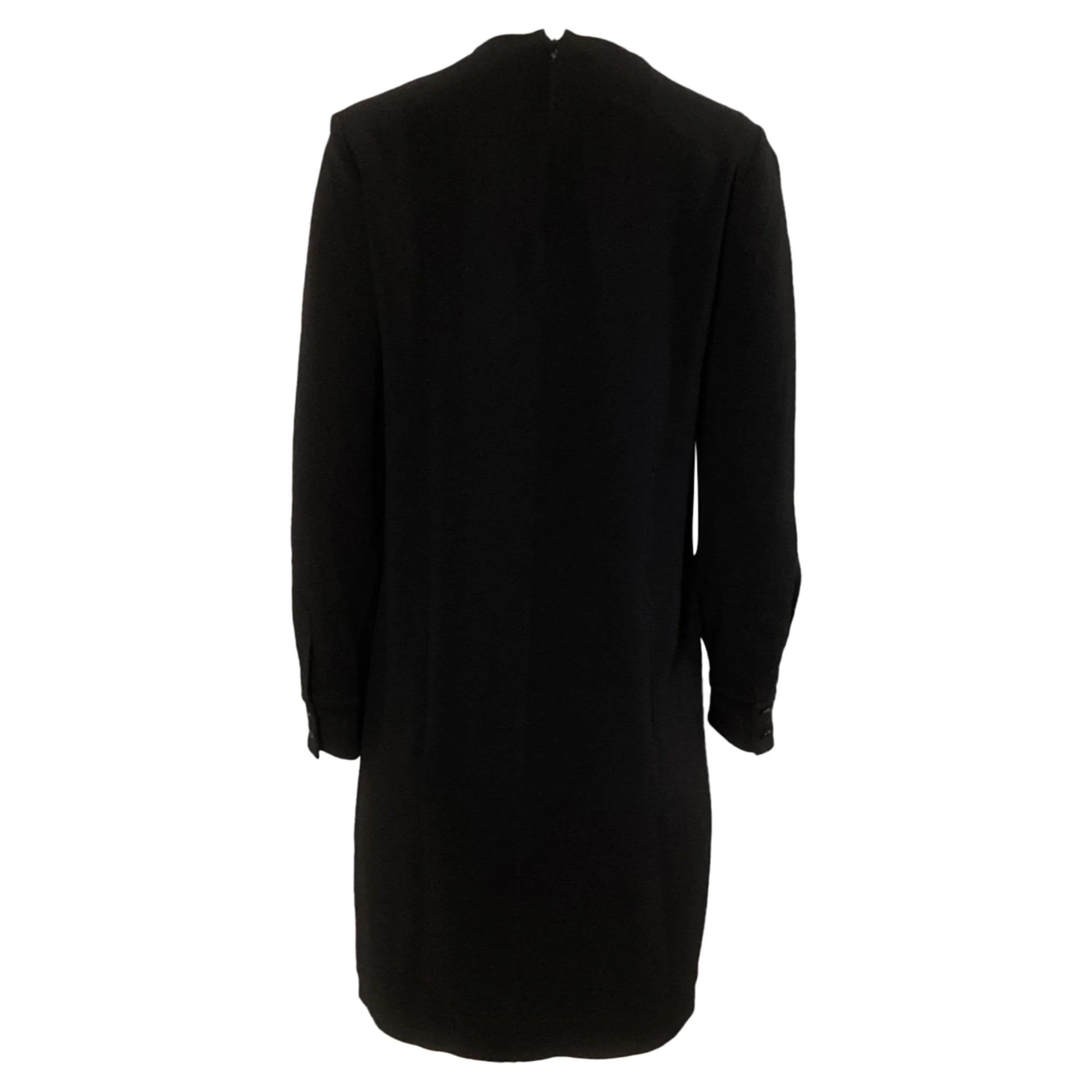 Women's Stella McCartney Zipper Detail Long Sleeve Dress in Black Rayon - Image 3
