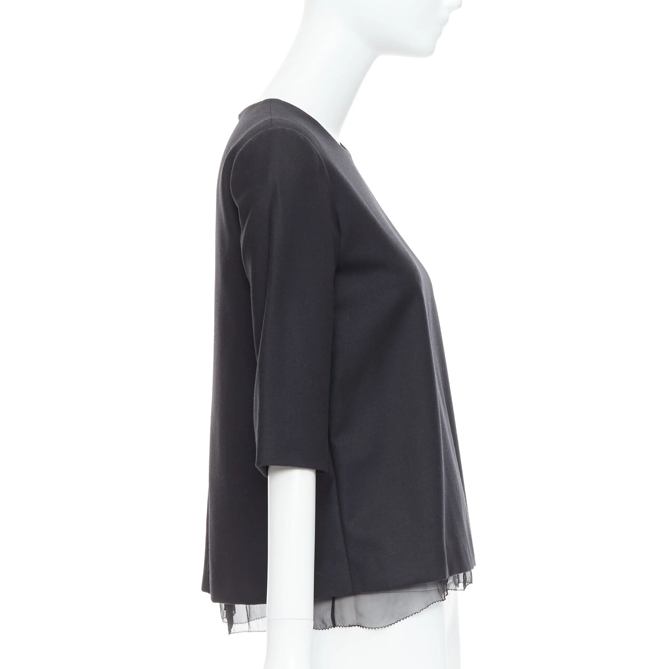 Women's The Row black sheer boxy top - Image 10