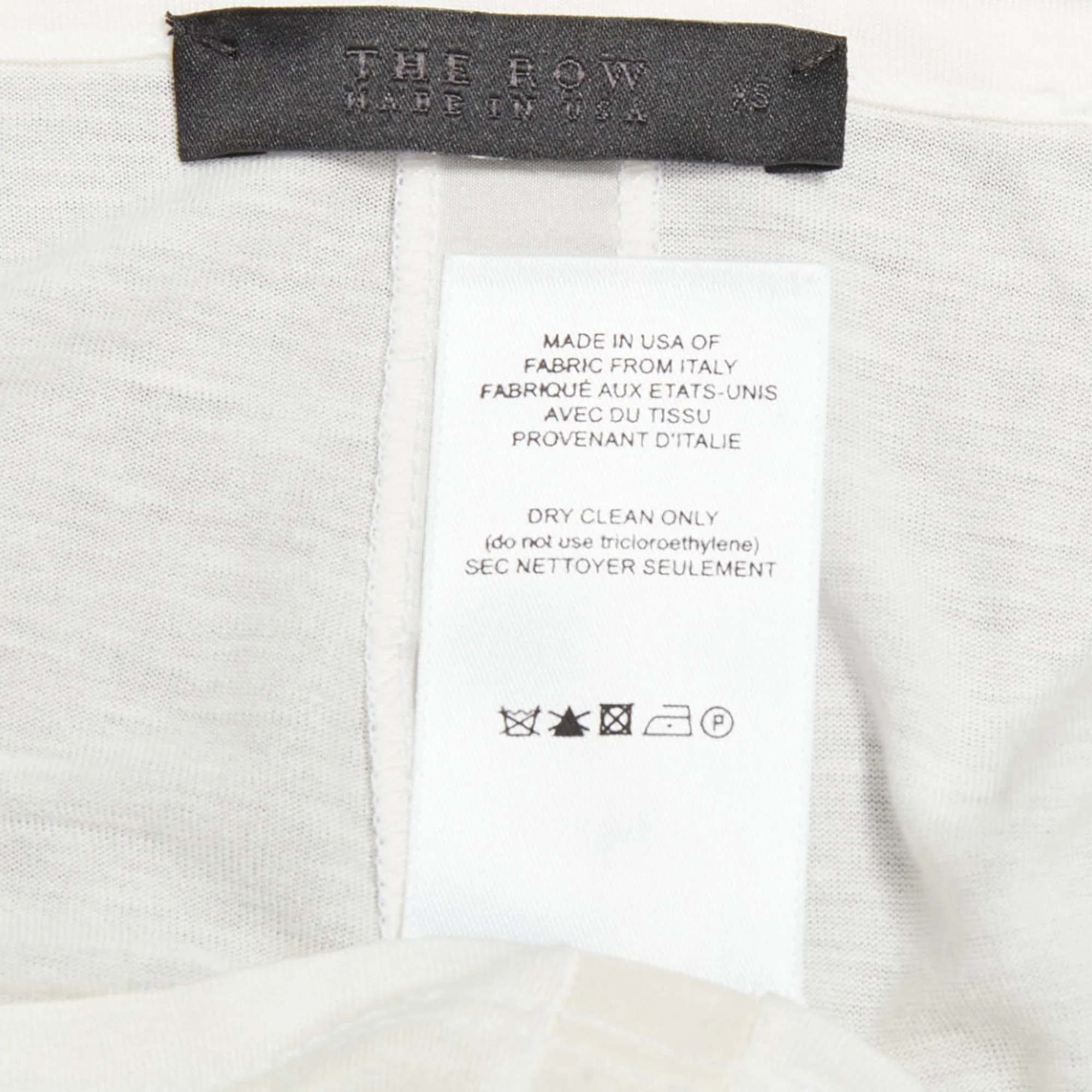Women's THE ROW cream viscose silk trim scoop neck soft relaxed tshirt XS - Image 7