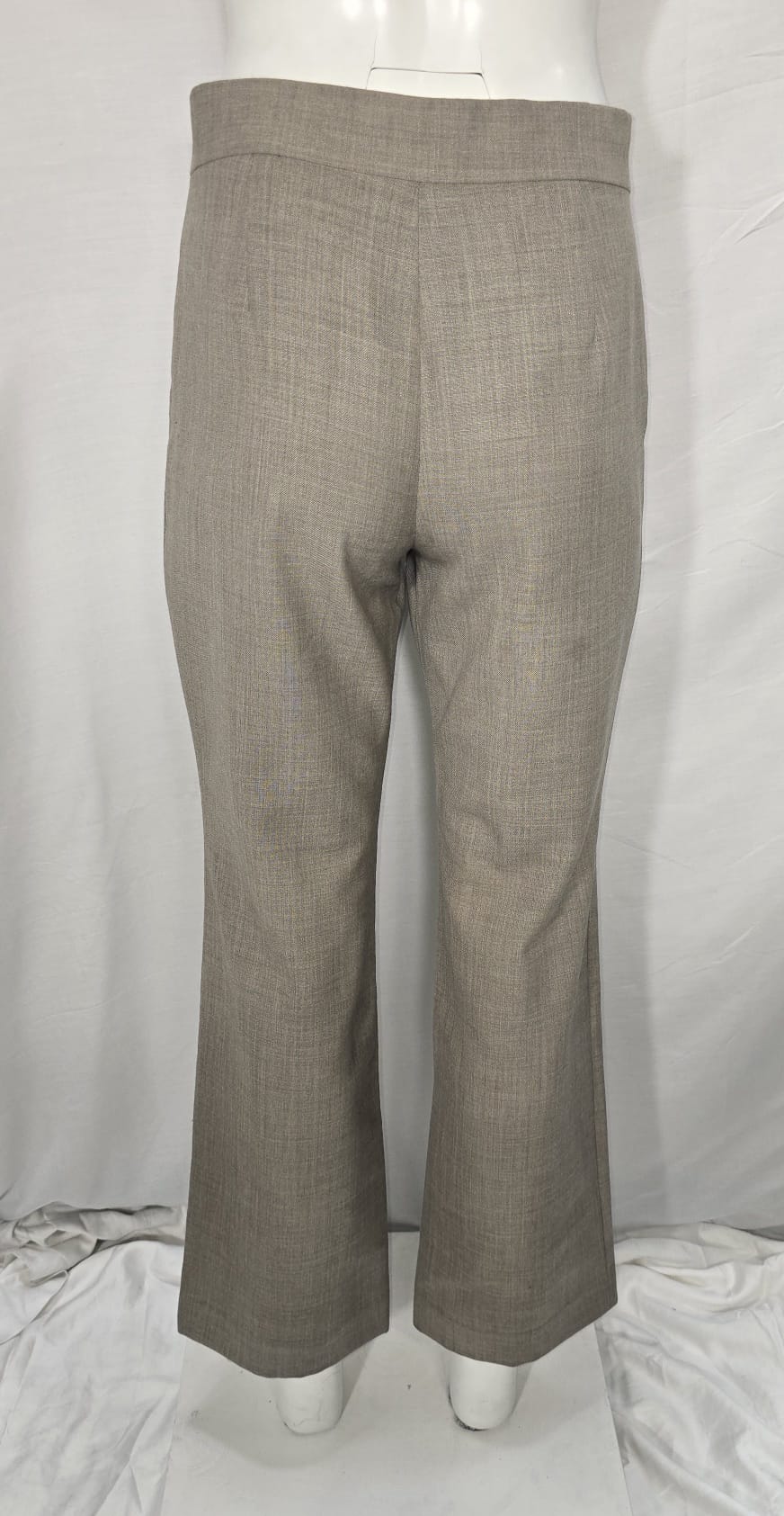 Women's The Row High-Rise Flared Trousers in Beige Wool - Image 7