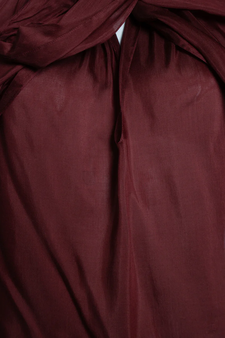 Women's The Row, Wine red blouse with bow - Image 6