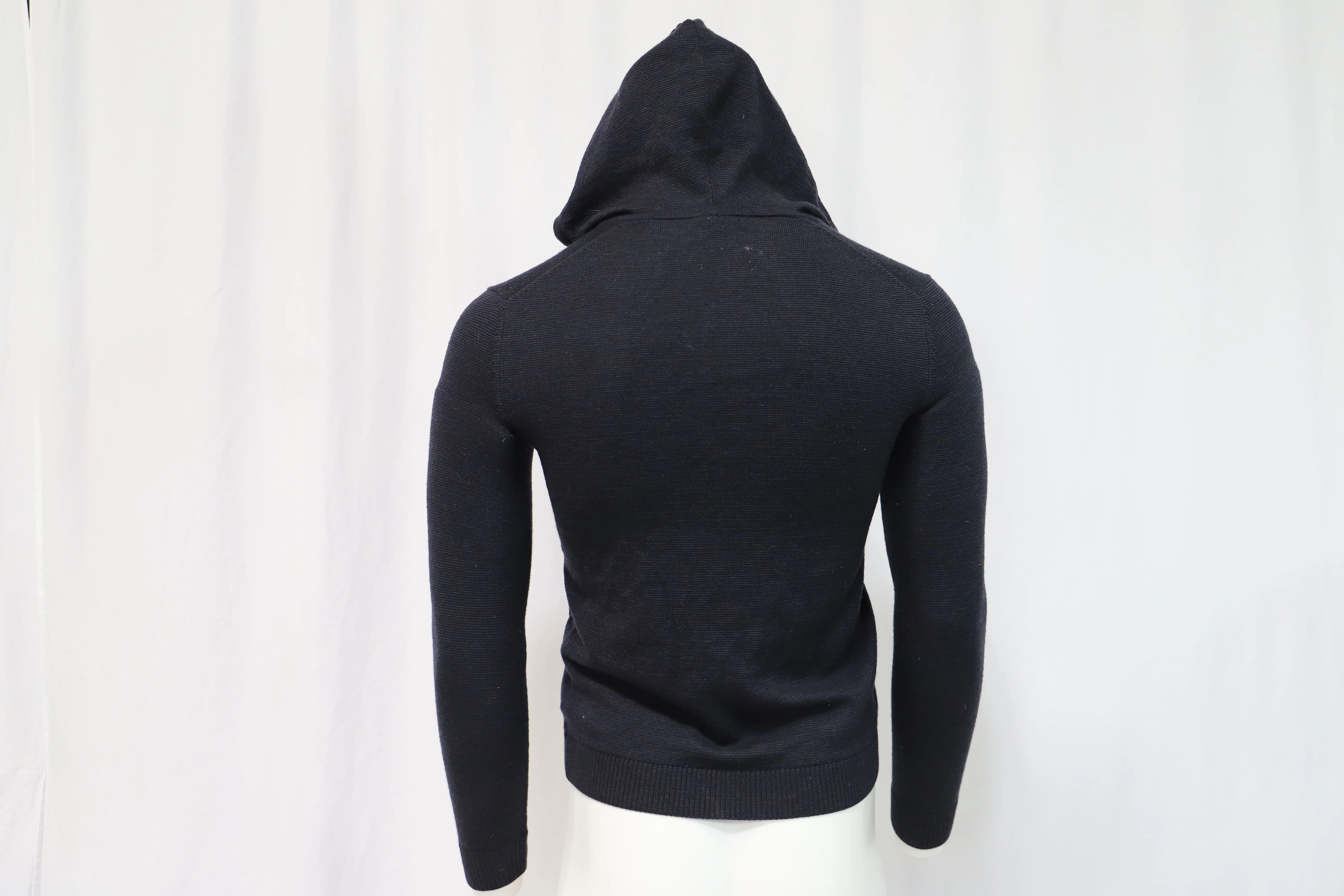 Men's Theory Knitted Zipped Hoodie in Navy Blue Wool - Image 10