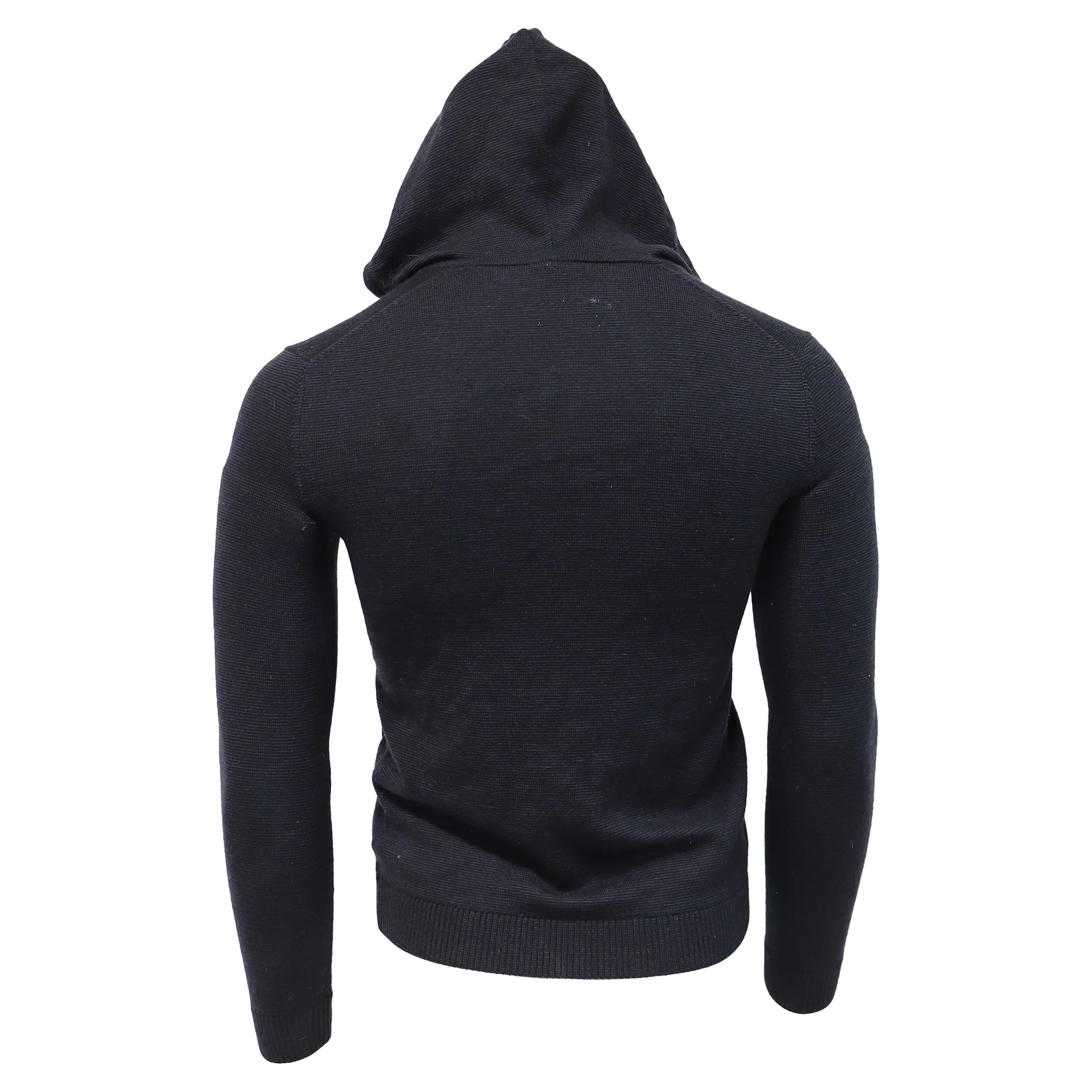 Men's Theory Knitted Zipped Hoodie in Navy Blue Wool - Image 4