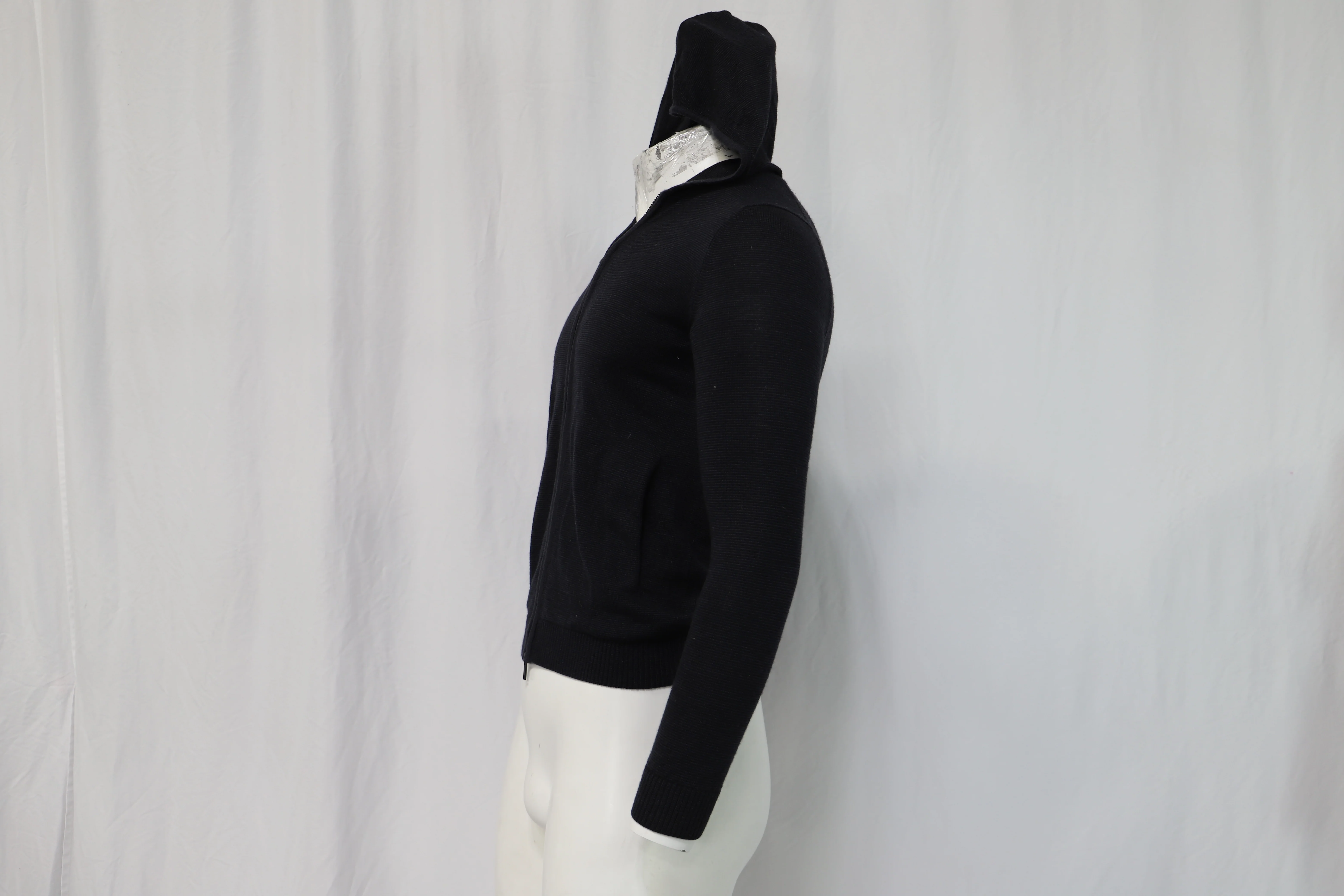 Men's Theory Knitted Zipped Hoodie in Navy Blue Wool - Image 9