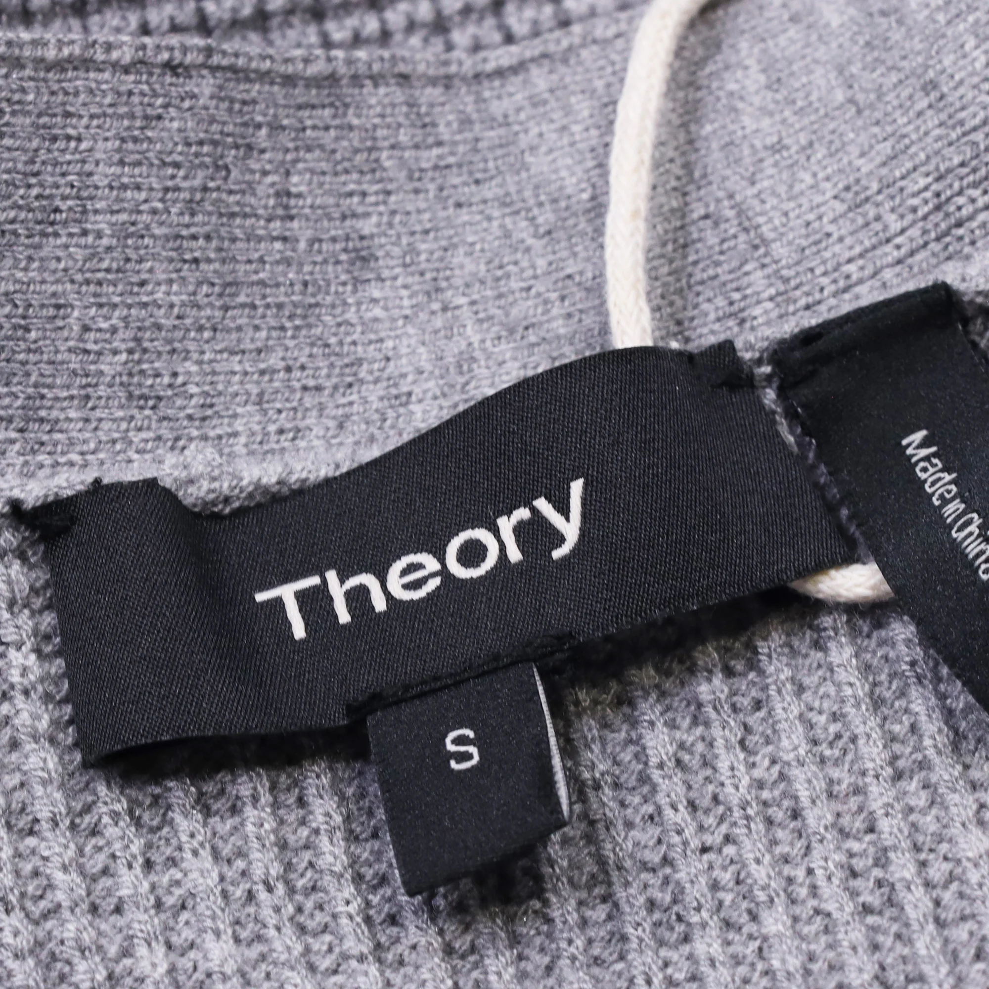 Men's Theory Open Cardigan in Grey Tencel - Image 5
