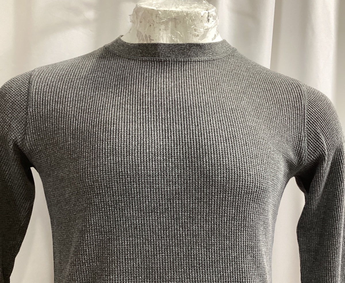 Men's Theory Ribbed Sweater in Grey Cotton - Image 8