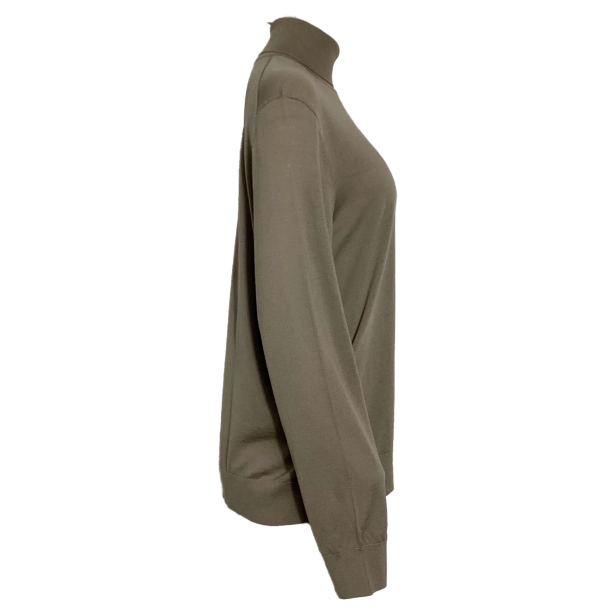 Men's Theory Turtleneck Sweater in Beige Wool - Image 4