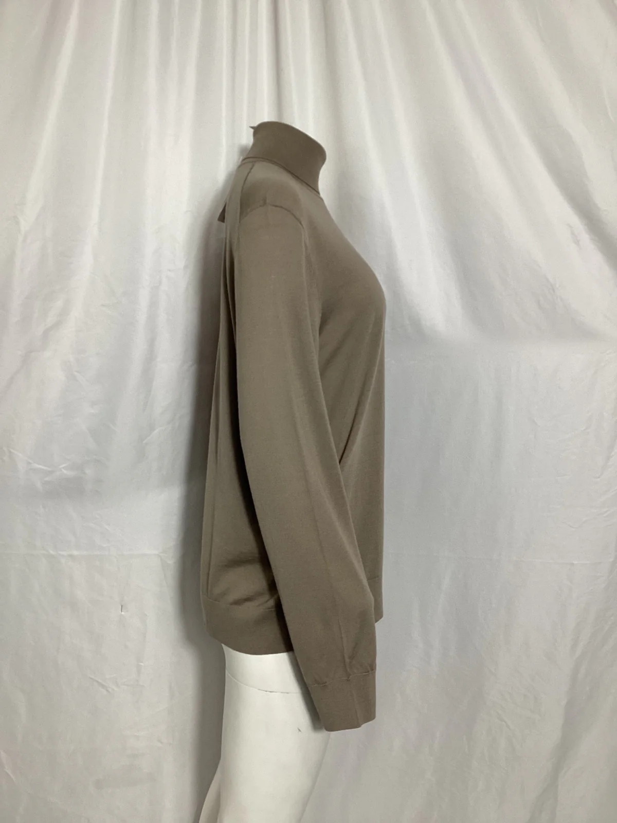 Men's Theory Turtleneck Sweater in Beige Wool - Image 10
