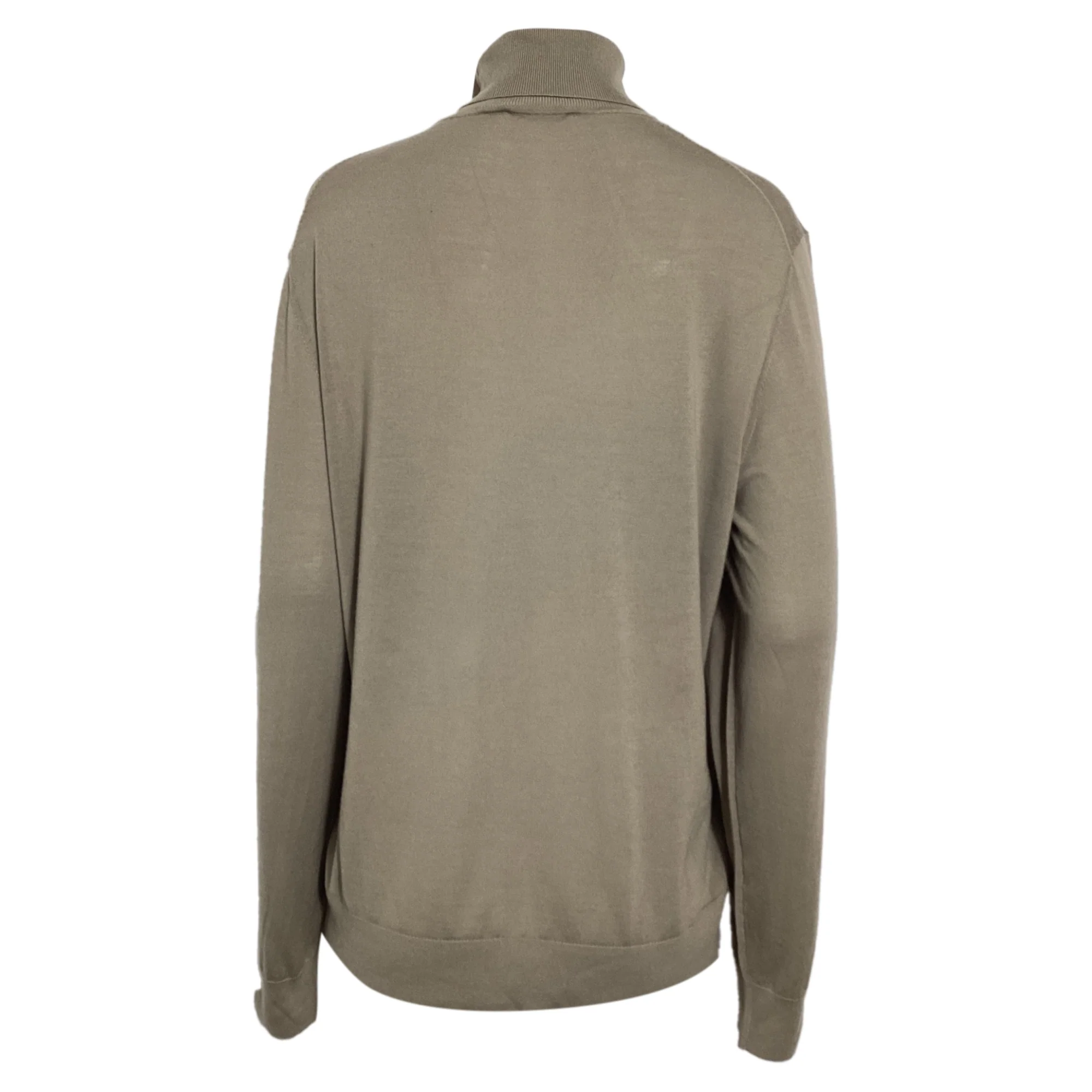 Men's Theory Turtleneck Sweater in Beige Wool - Image 2