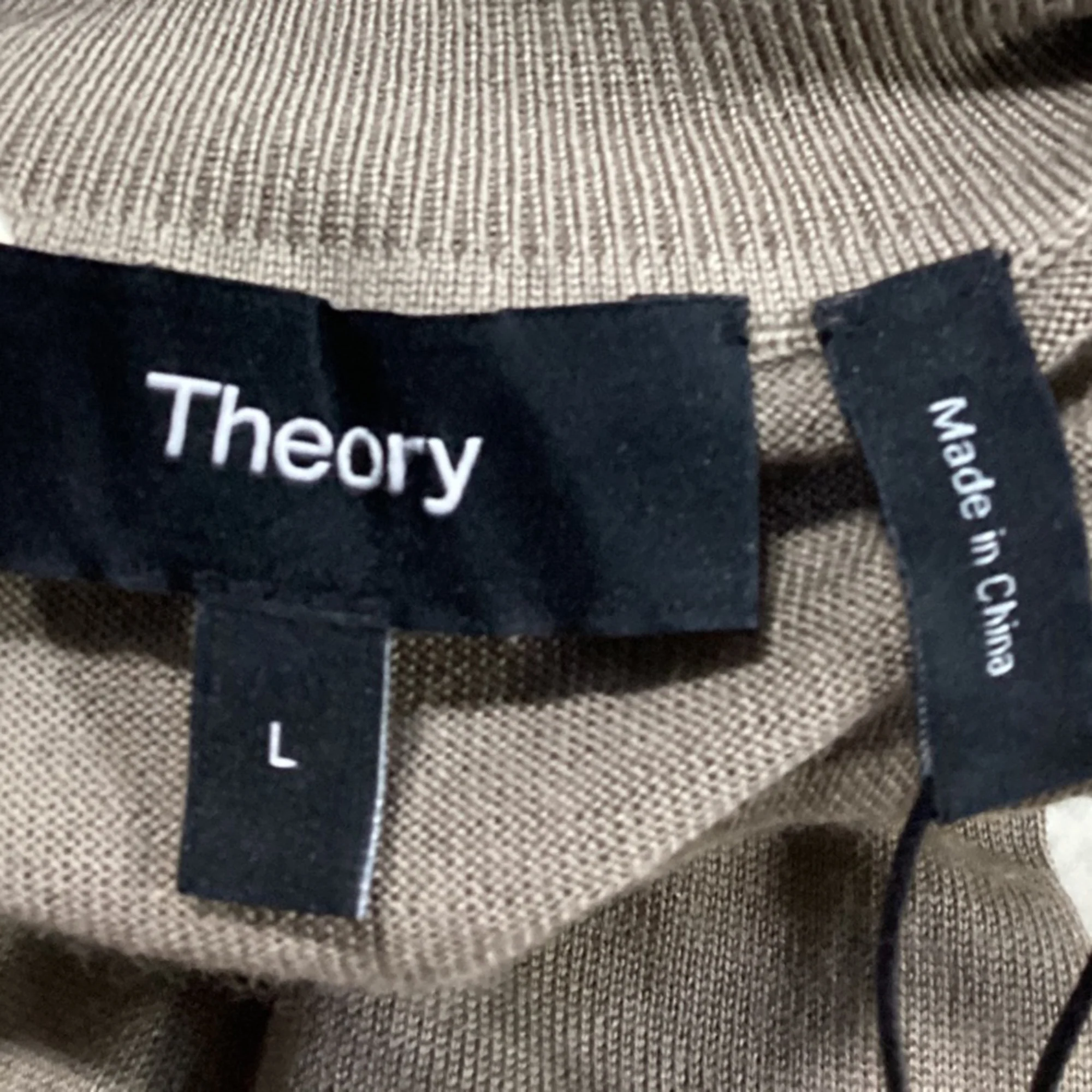 Men's Theory Turtleneck Sweater in Beige Wool - Image 5
