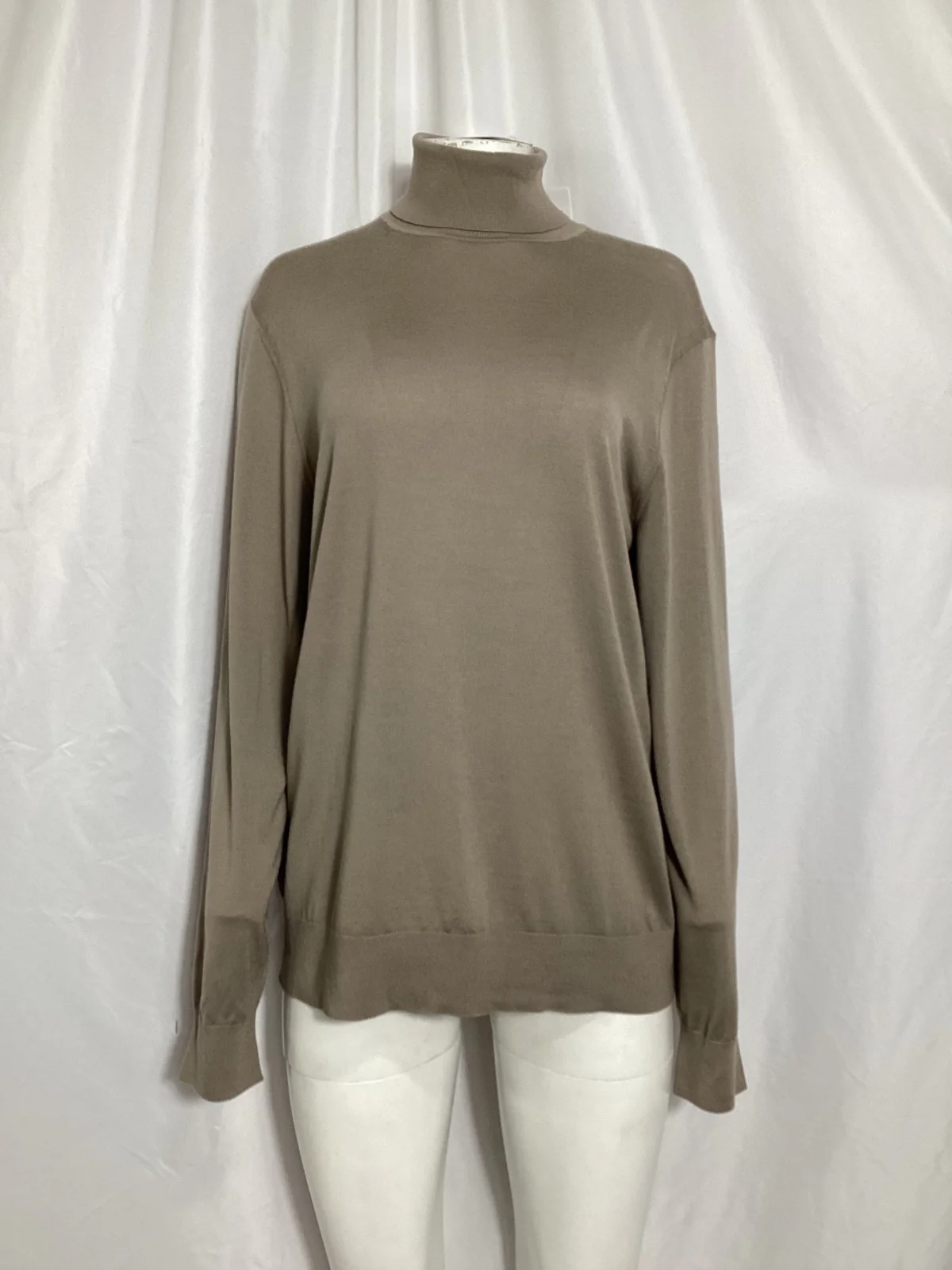 Men's Theory Turtleneck Sweater in Beige Wool - Image 7