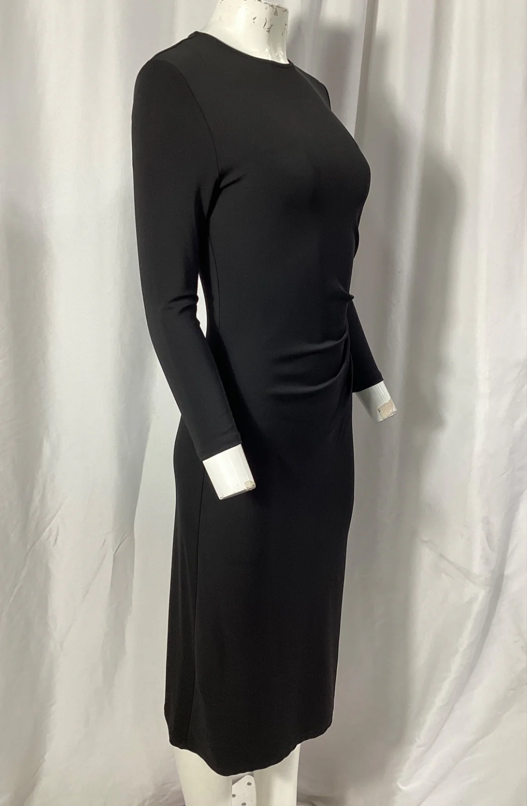 Women's Theory Crepe Midi Dress in Black Viscose - Image 10