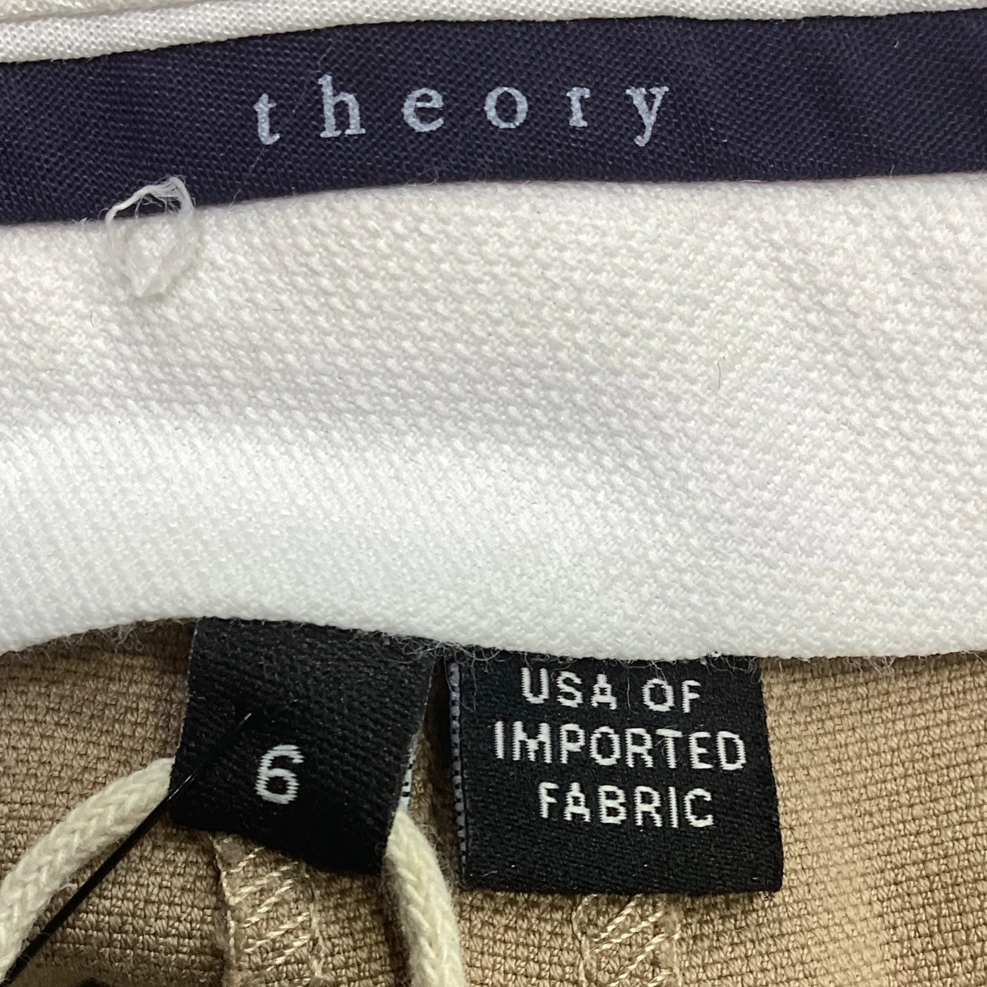 Women's Theory Cropped Pants in Beige Cotton - Image 4