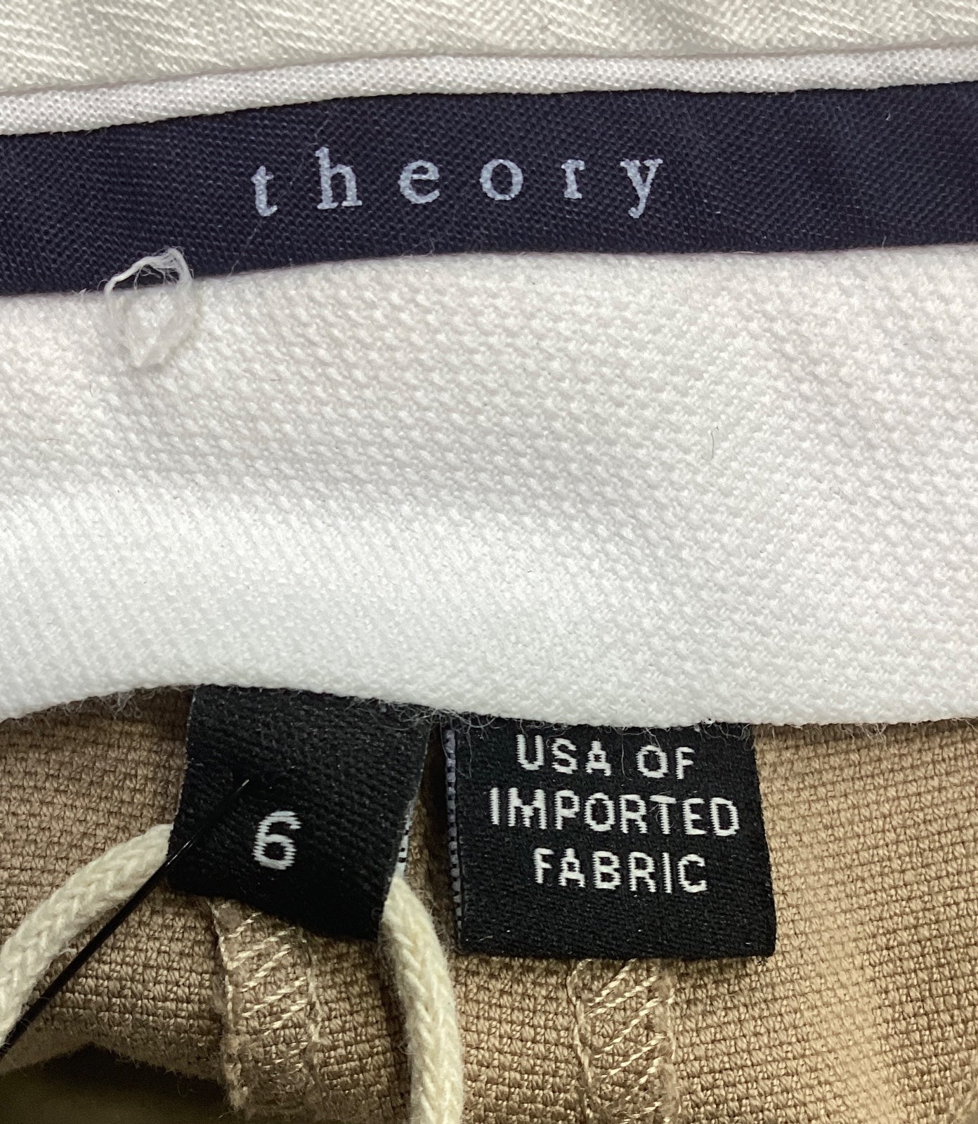 Women's Theory Cropped Pants in Beige Cotton - Image 9