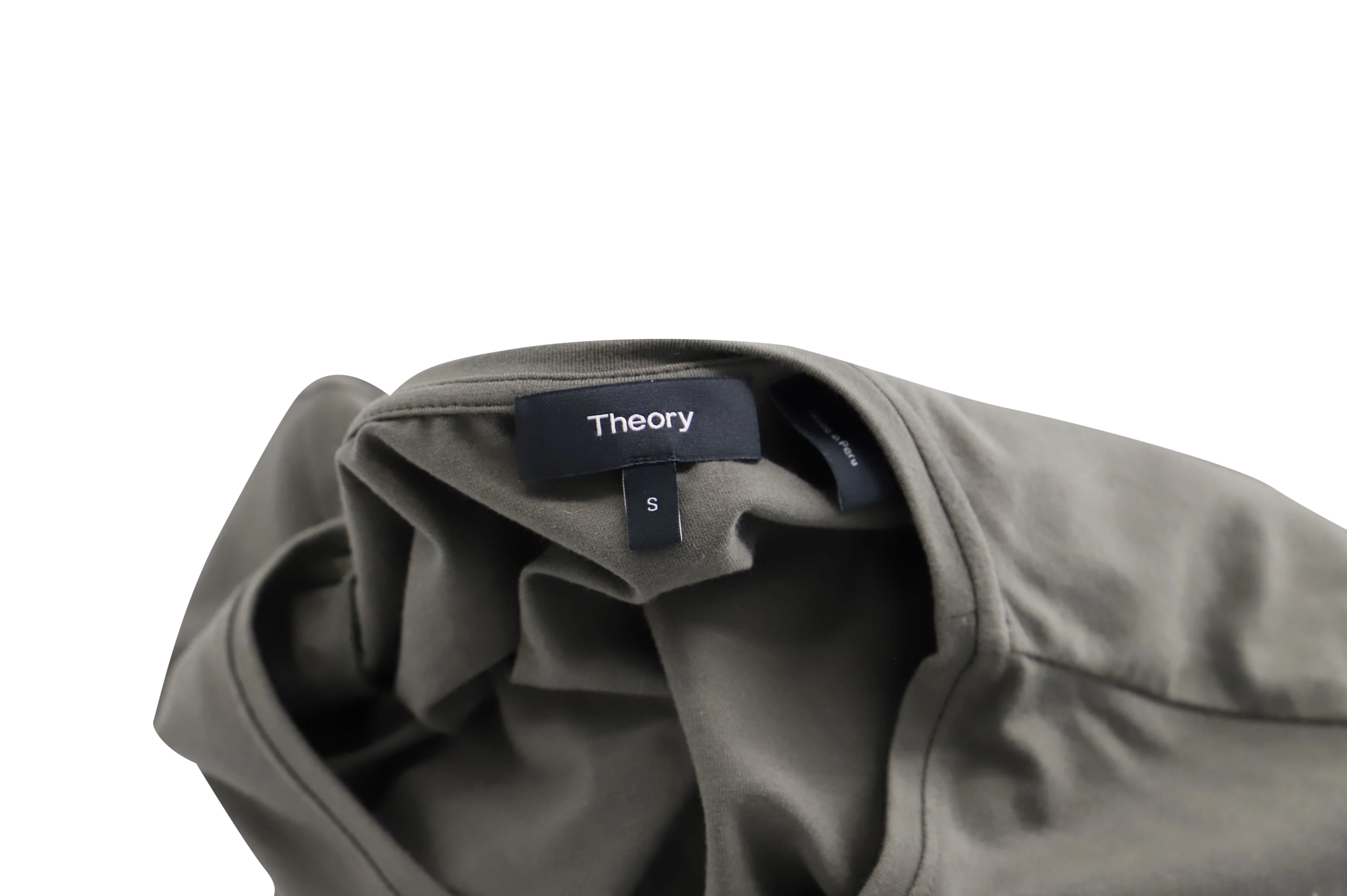 Women's Theory Dakui Front Tie Dress in Olive Green Cotton - Image 4