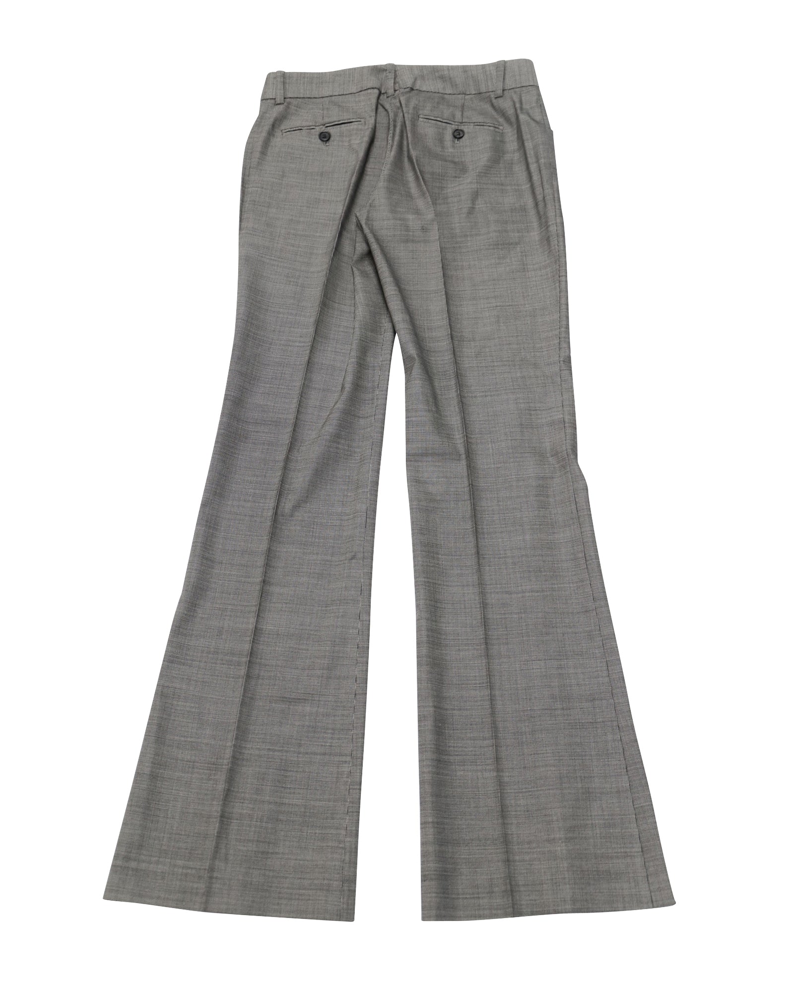Women's Theory Demitria Houndstooth Flare Pants in Black Wool - Image 2