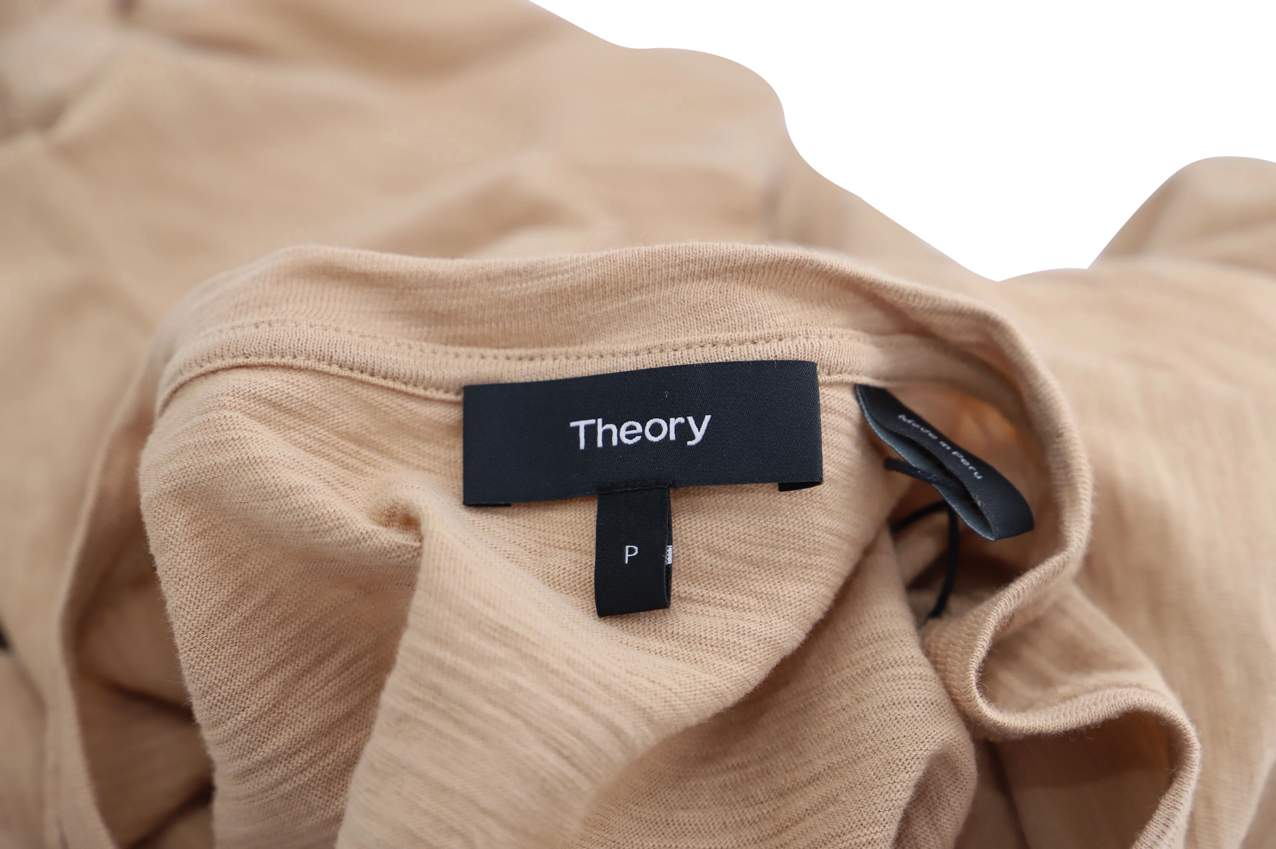 Women's Theory Fitted Tee in Beige Cotton - Image 3