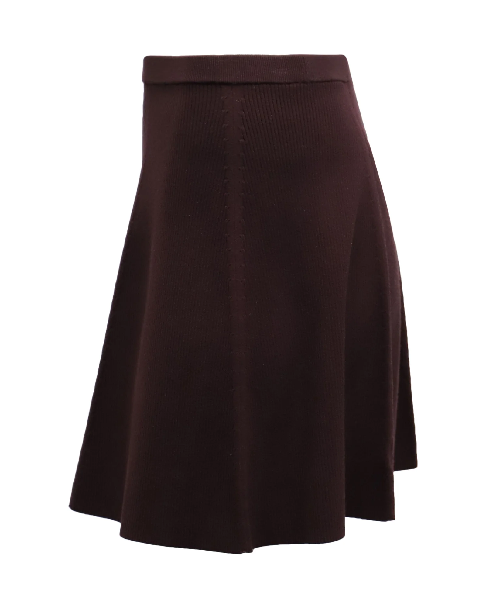 Women's Theory High Waisted A-line Skirt in Burgundy Viscose - Image 2