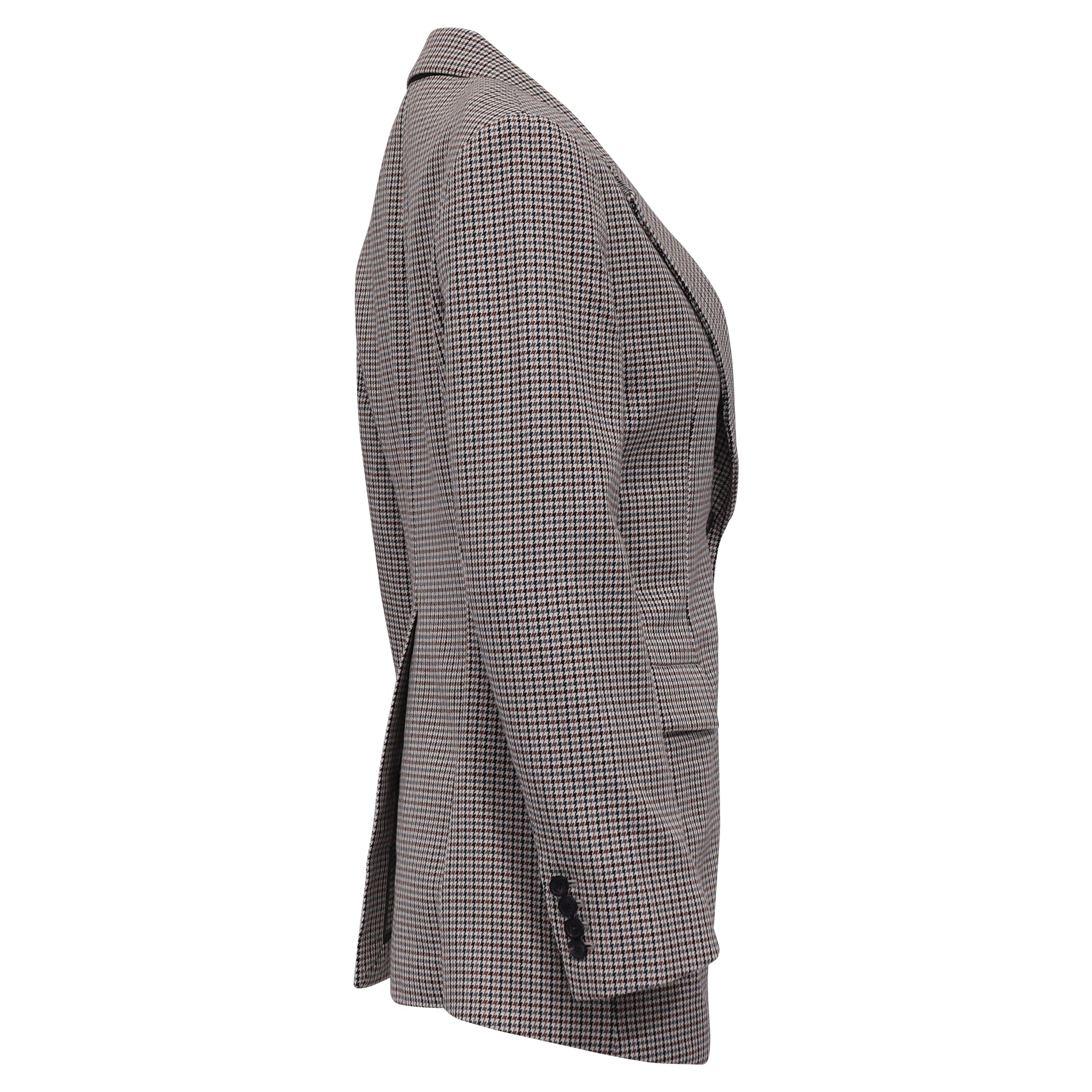 Women's Theory Houndstooth Print Blazer in Multicolor Cotton - Image 3