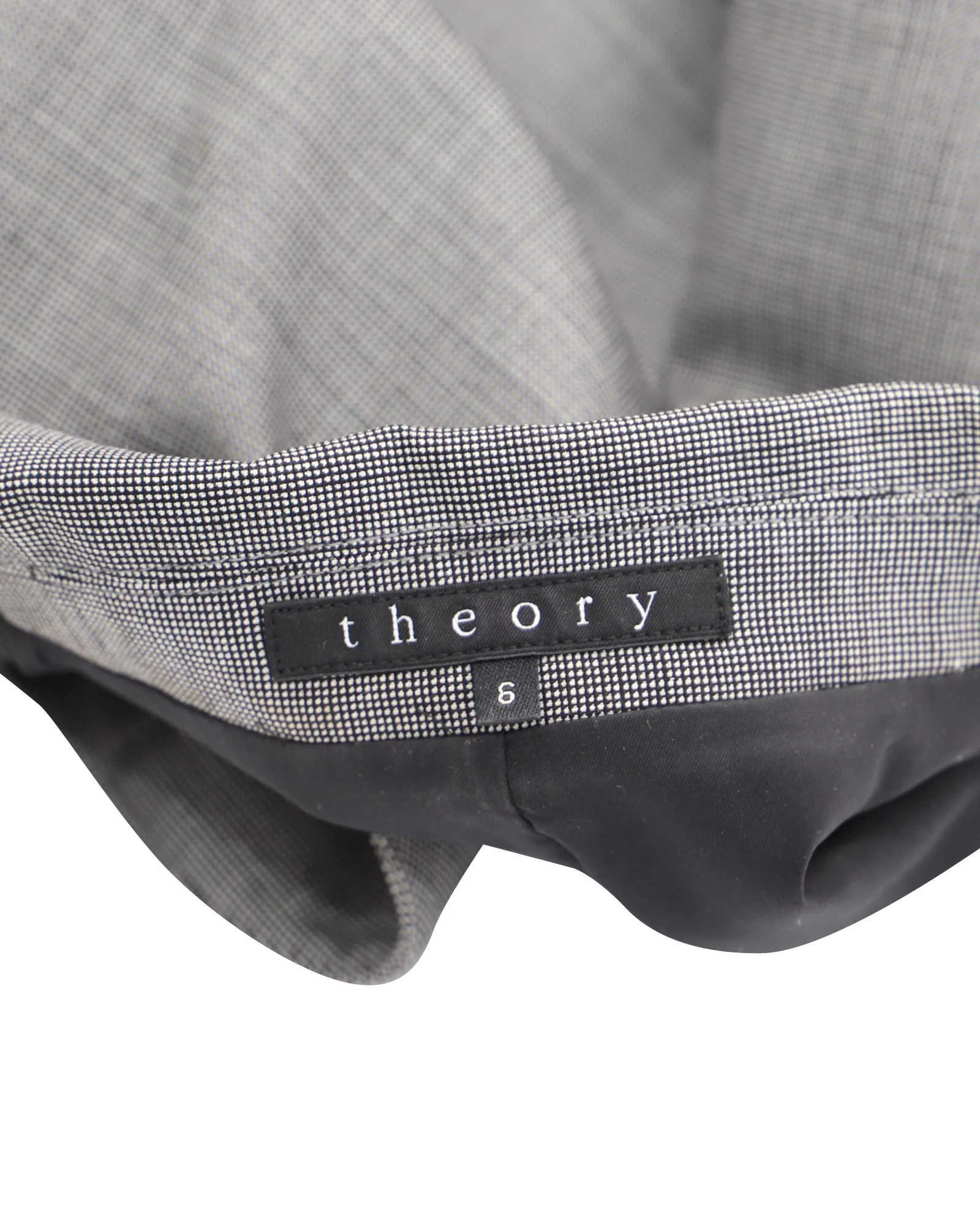 Women's Theory Houndstooth Suit Jacket in Black Wool - Image 3