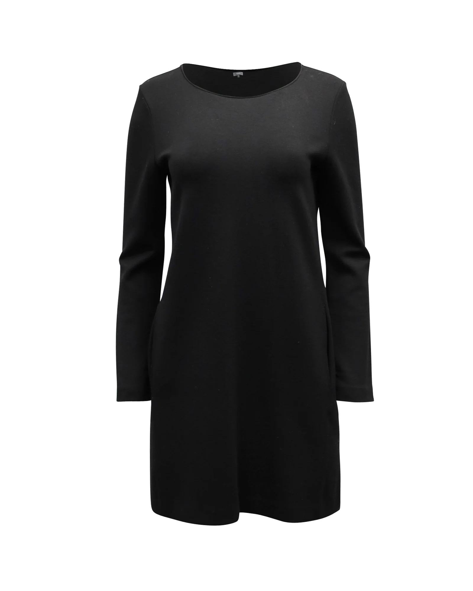 Women's Theory Long Sleeve Dress in Black Viscose
