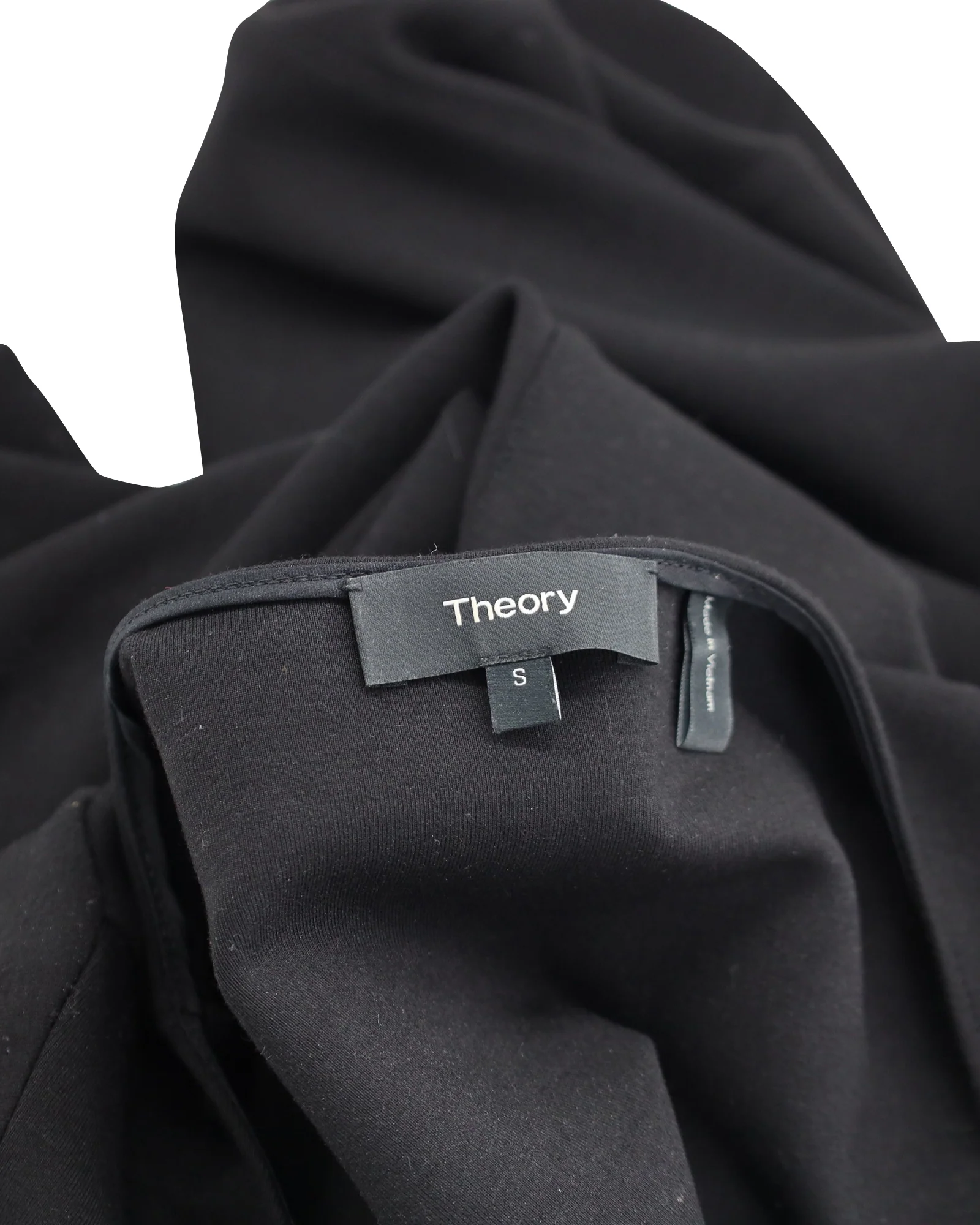 Women's Theory Long Sleeve Dress in Black Viscose - Image 4