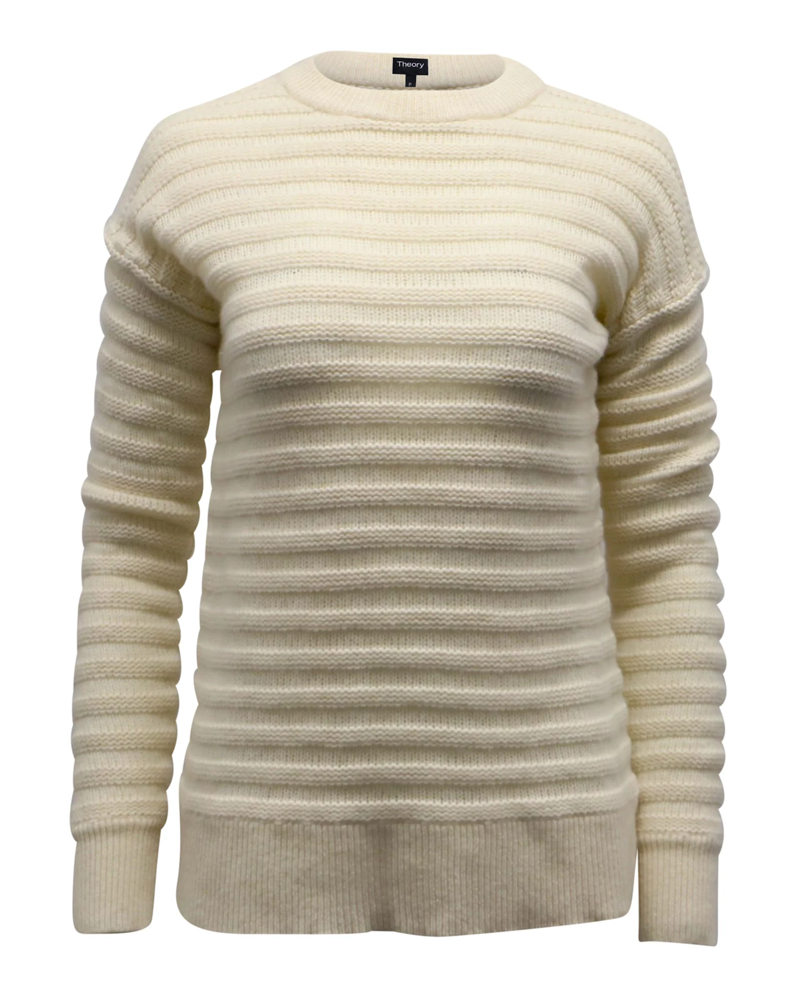 Women's Theory Novelty Stripe Sweater in Beige Cashmere - Image 4