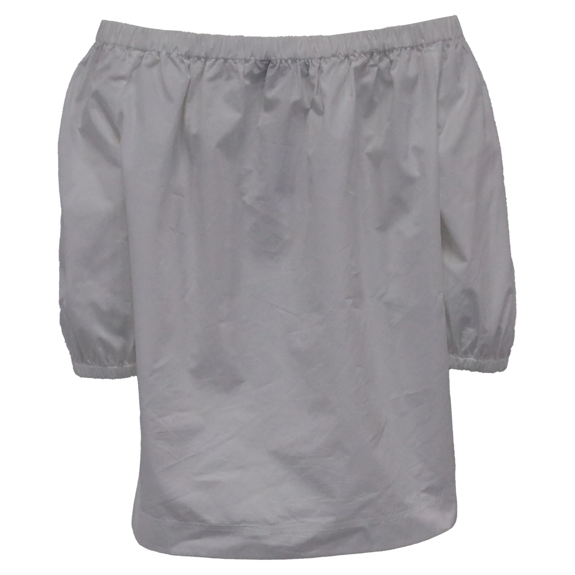 Women's Theory Off-The-Shoulder Blouse in White Cotton - Image 3