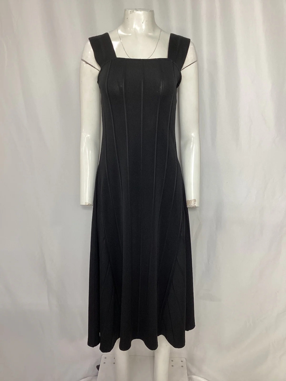 Women's Theory Paneled Midi Dress in Black Polyester - Image 8