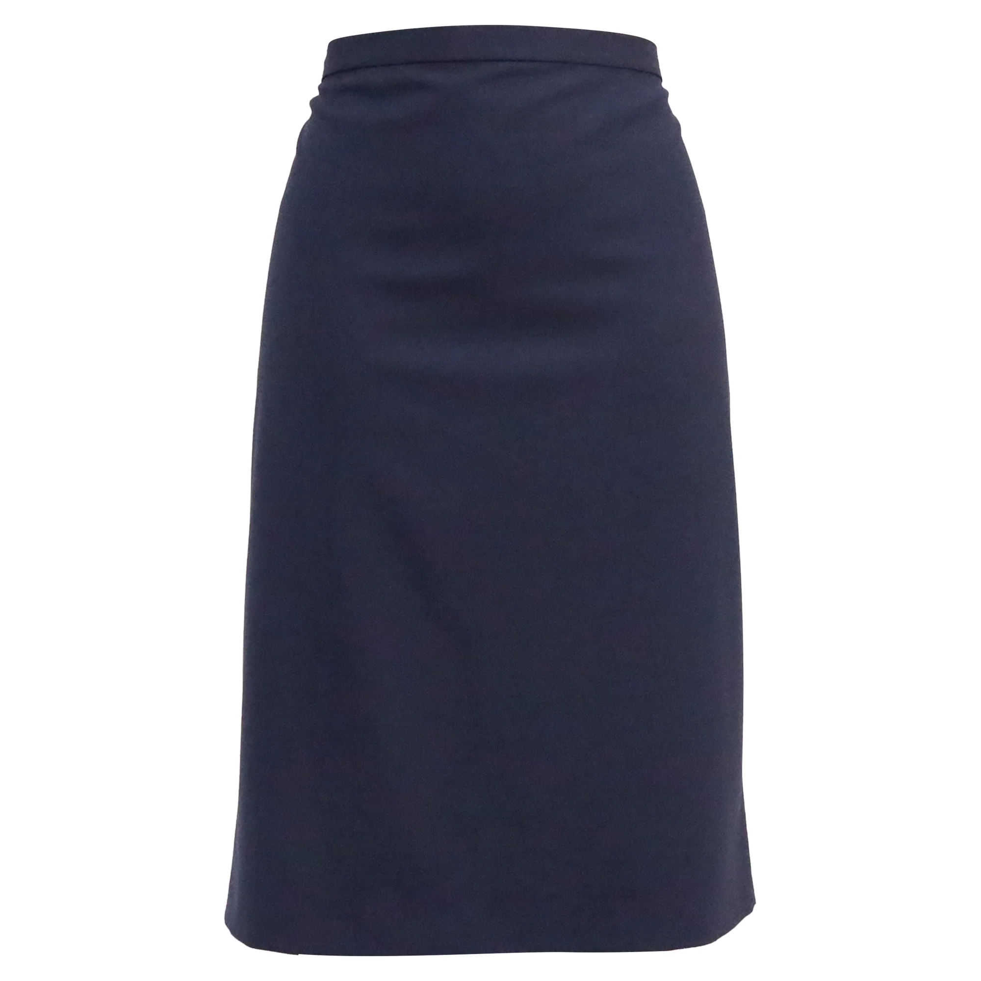 Women's Theory Pencil Skirt in Navy Blue Wool