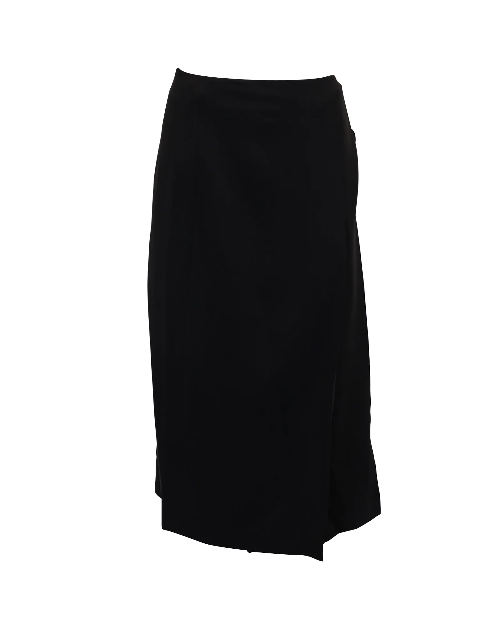 Women's Theory Pleated Wrap Skirt in Black Crepe Polyester