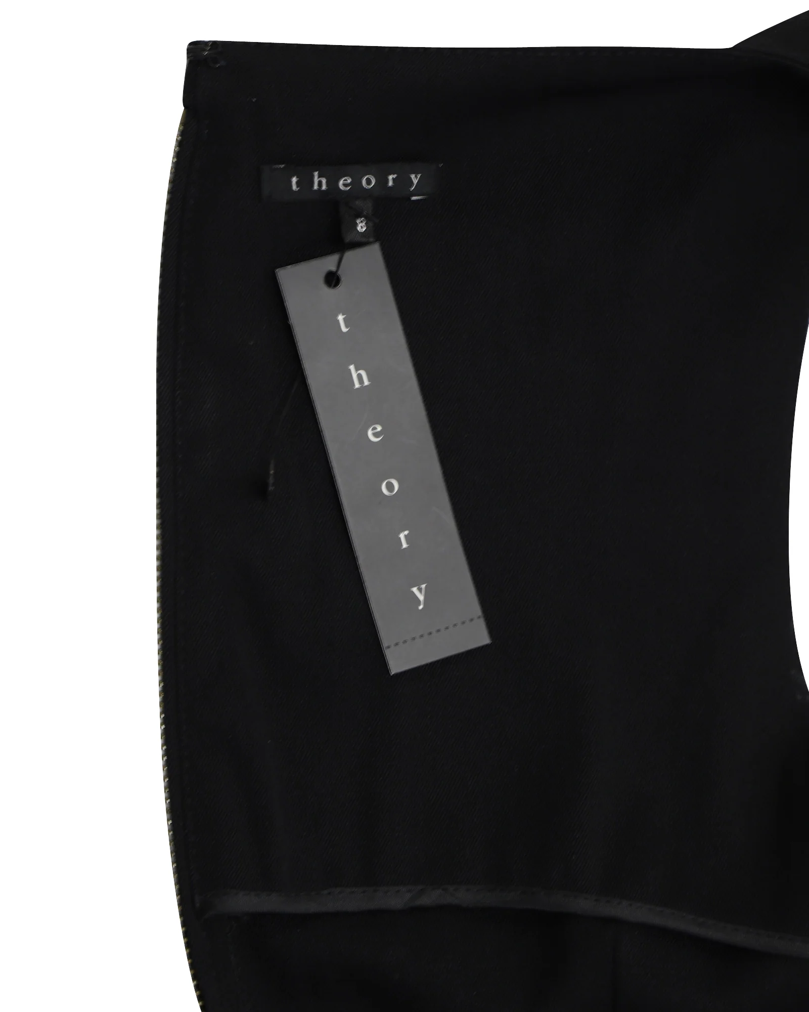 Women's Theory Scoop Neckline Fitted Dress in Black Wool - Image 5