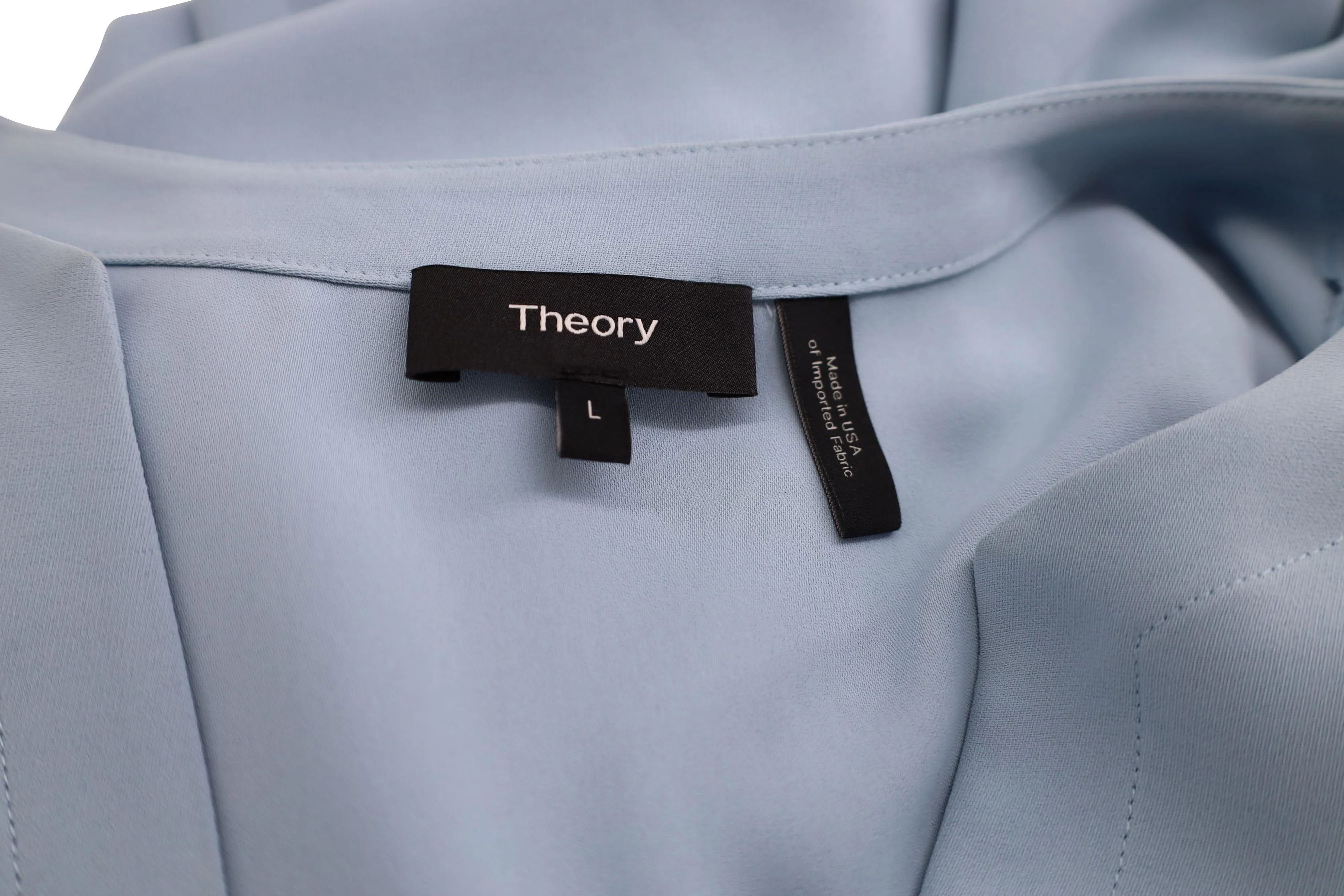 Women's Theory Short Sleeve Shift Dress in Light Blue Polyester - Image 4