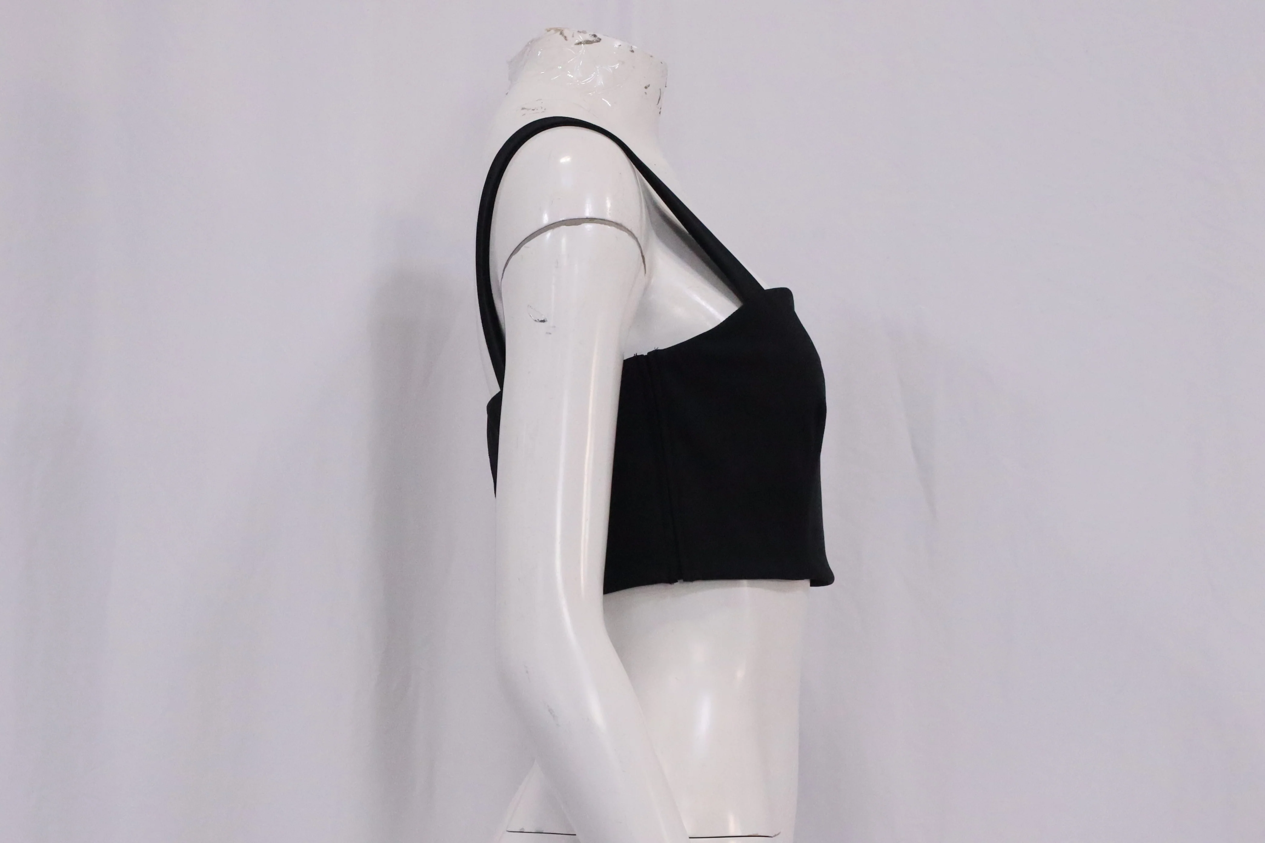Women's Theory Sleeveless Cropped Top in Black Polyamide - Image 8