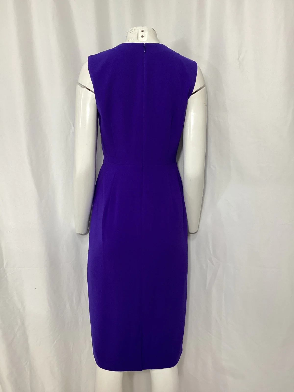 Women's Theory Sleeveless Knee-Length Dress in Purple Triacetate - Image 9