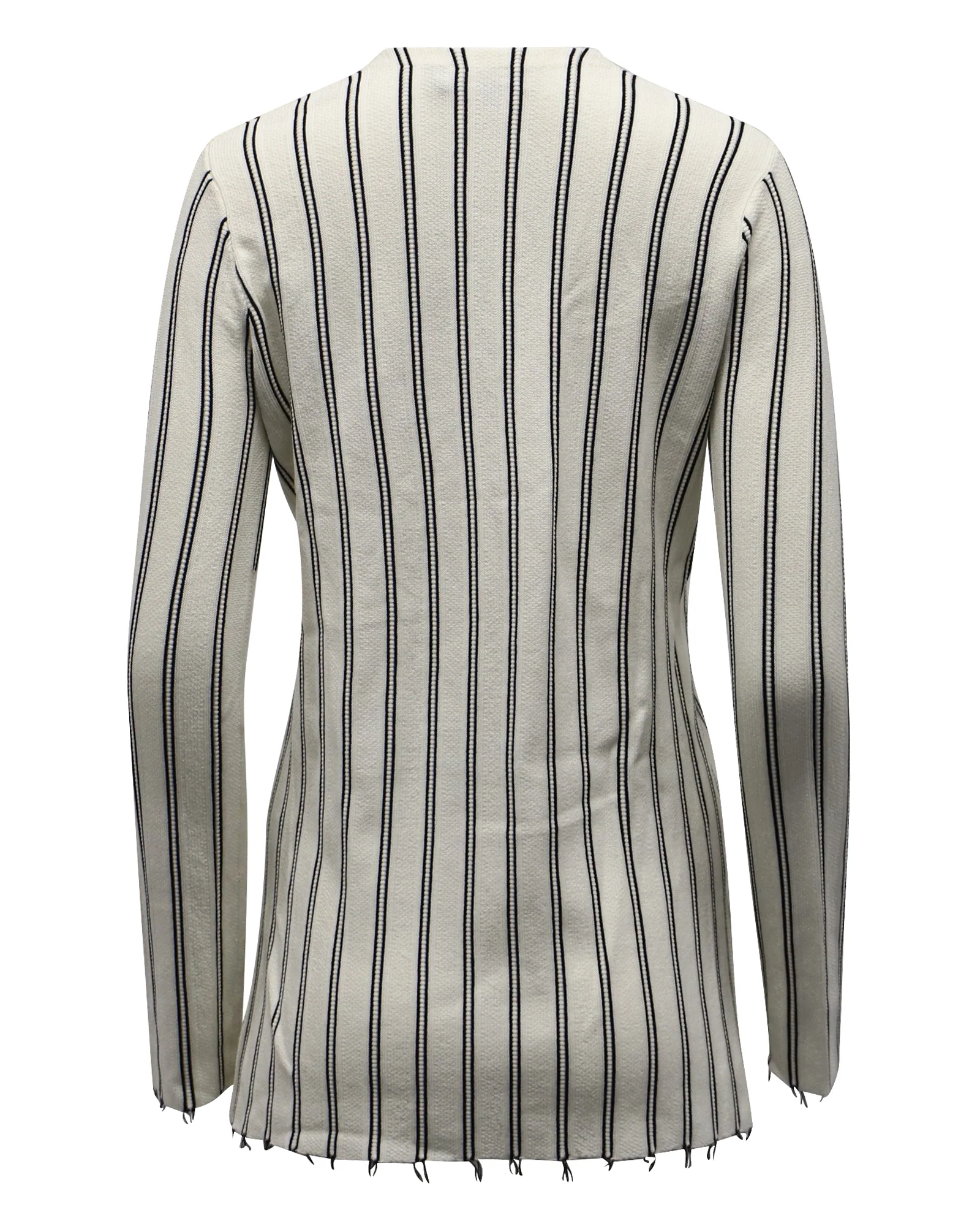 Women's Theory V-neck Stripe Blouse in White Cream Viscose - Image 3