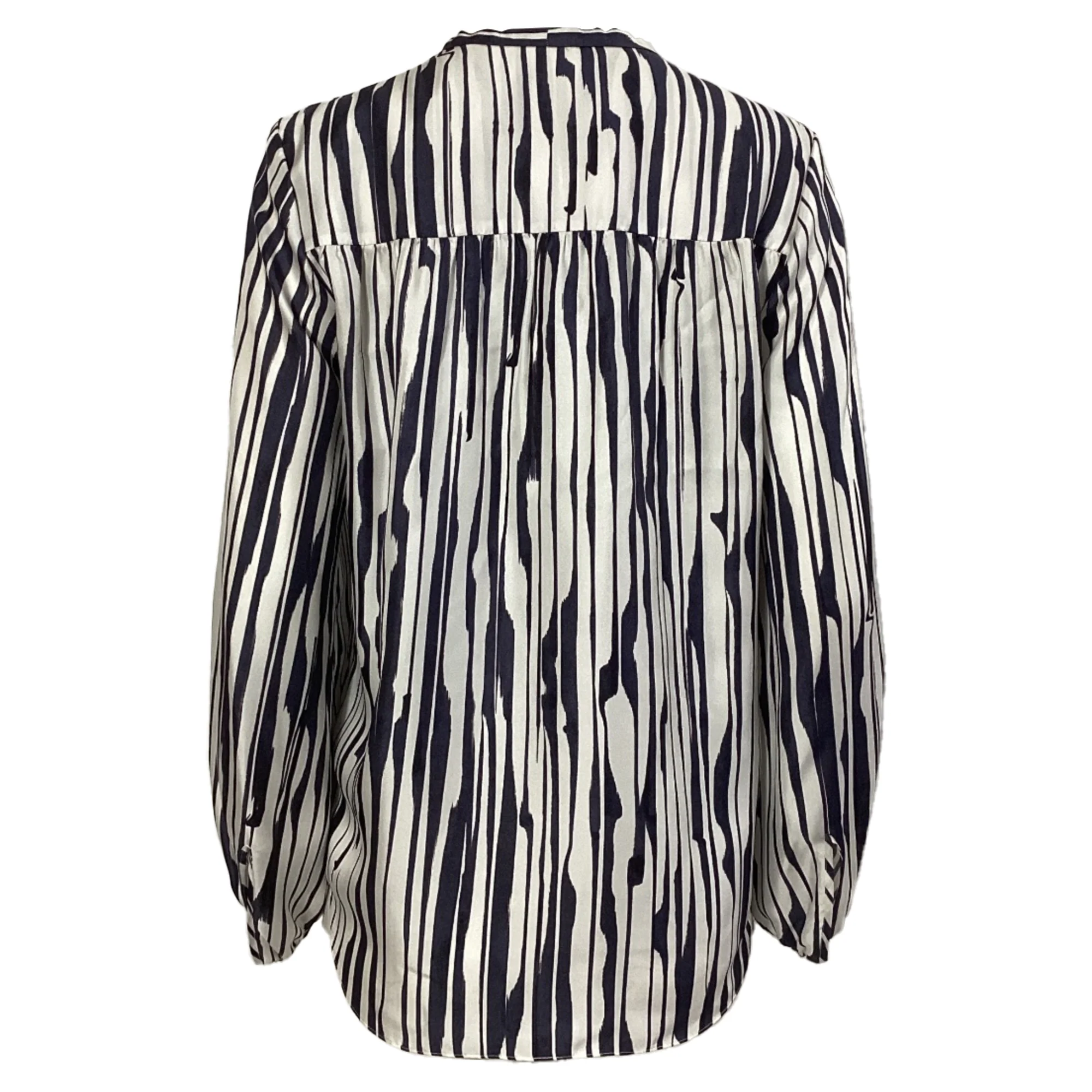 Women's Theory Zebra Print Long Sleeve Blouse in Multicolor Silk - Image 4