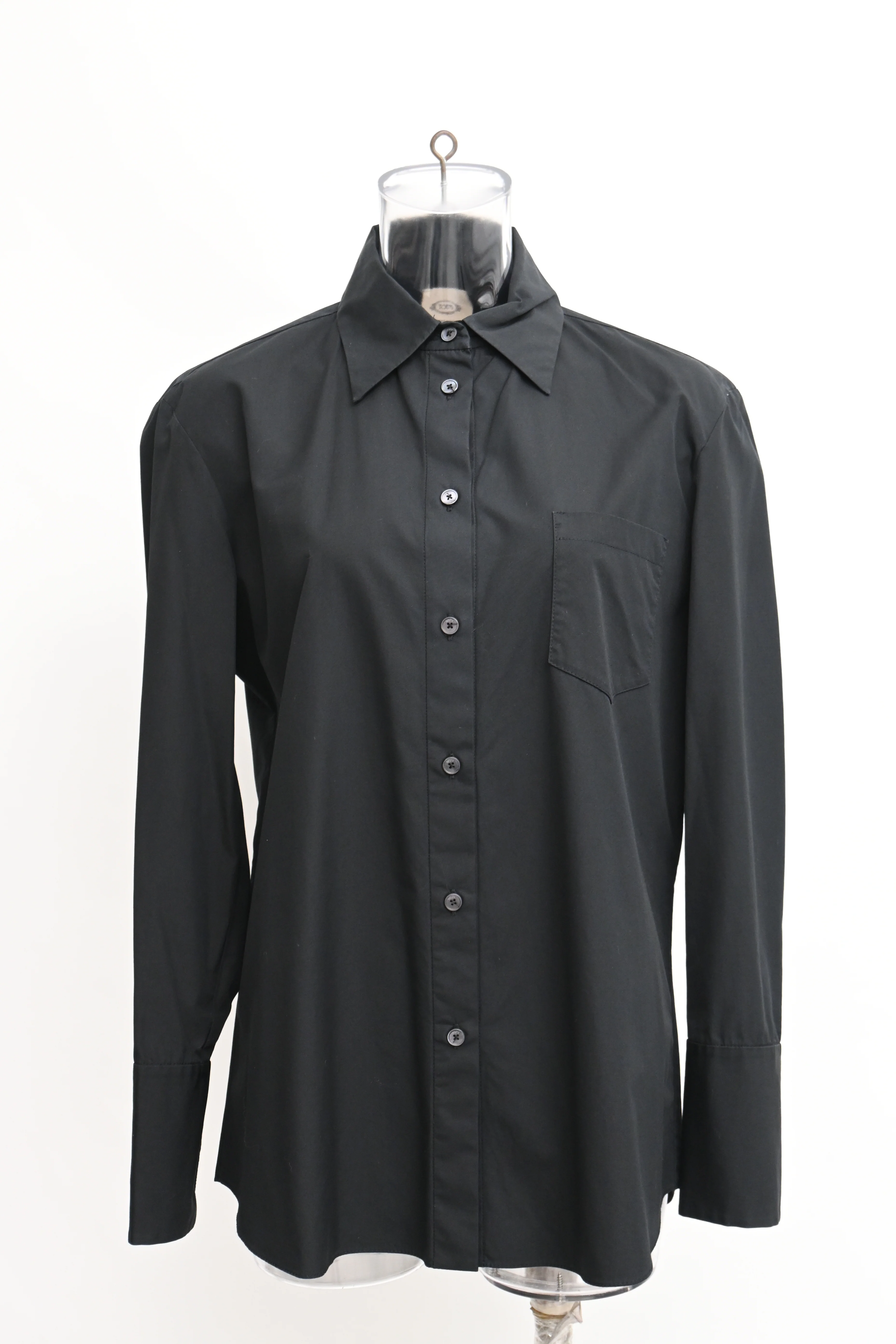 Women's Tod's Button Up Shirt in Black Cotton - Image 6