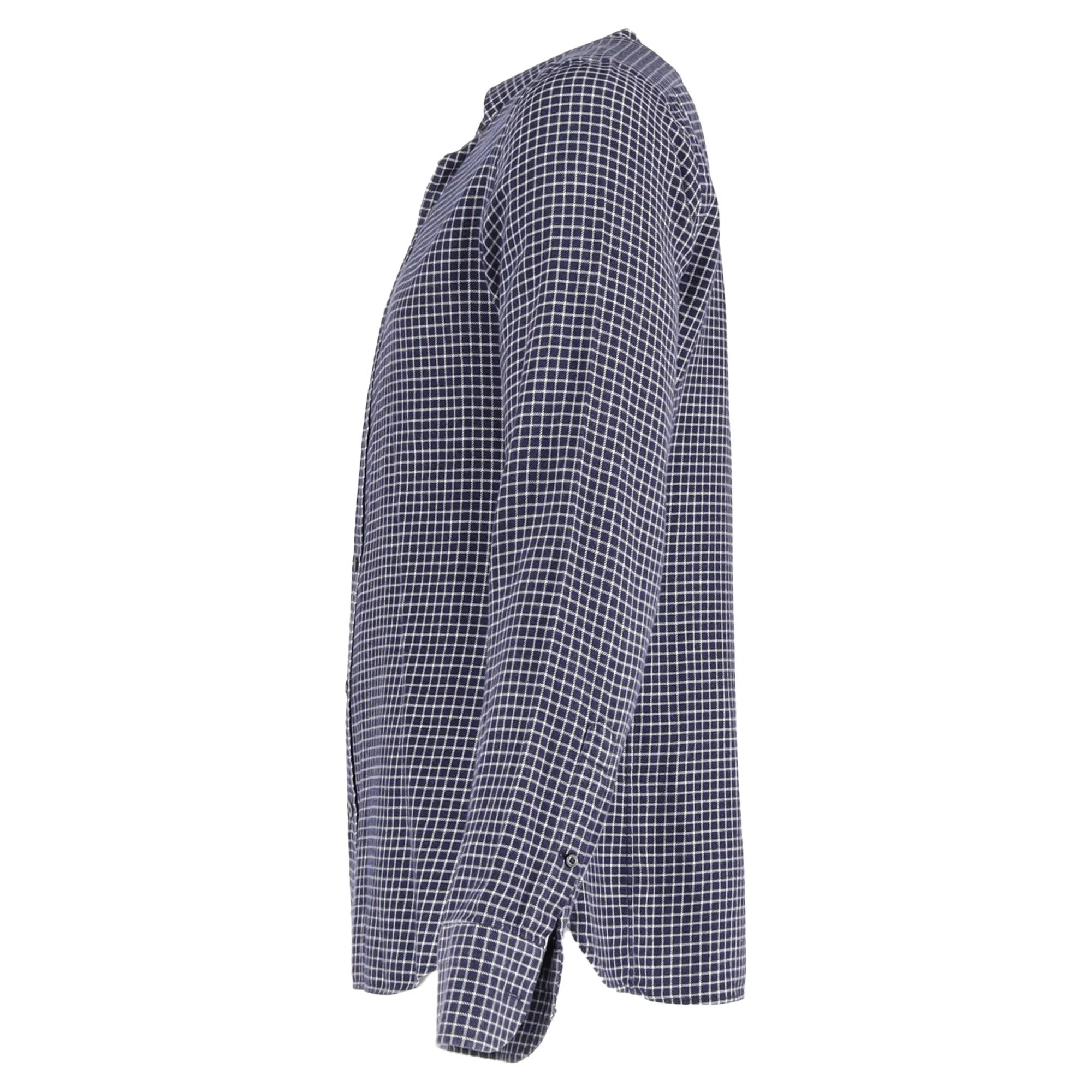 Men's Tom Ford Check Shirt in Navy Blue Cotton - Image 2