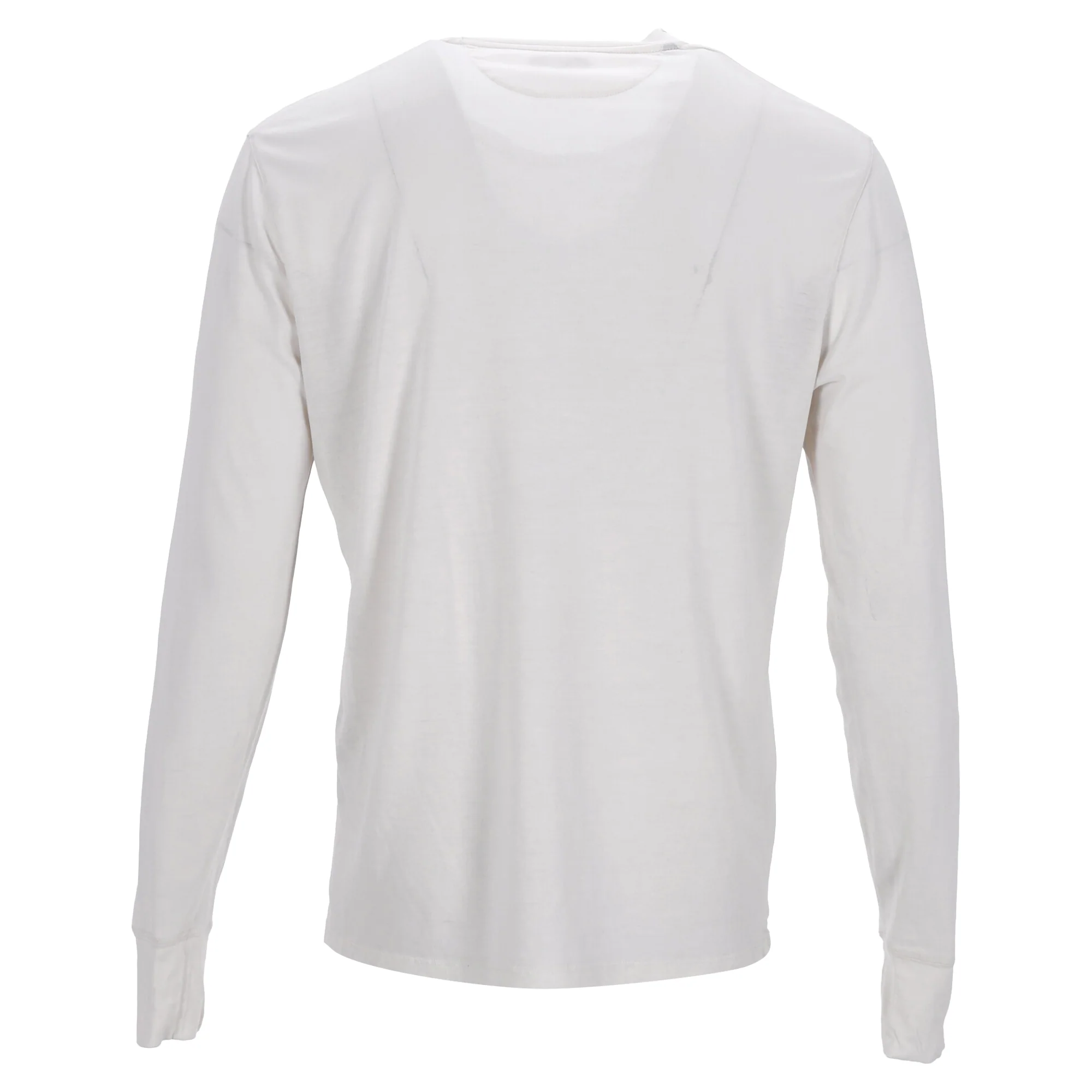 Men's Tom Ford Crewneck Long-Sleeve T-Shirt in White Lyocell - Image 3