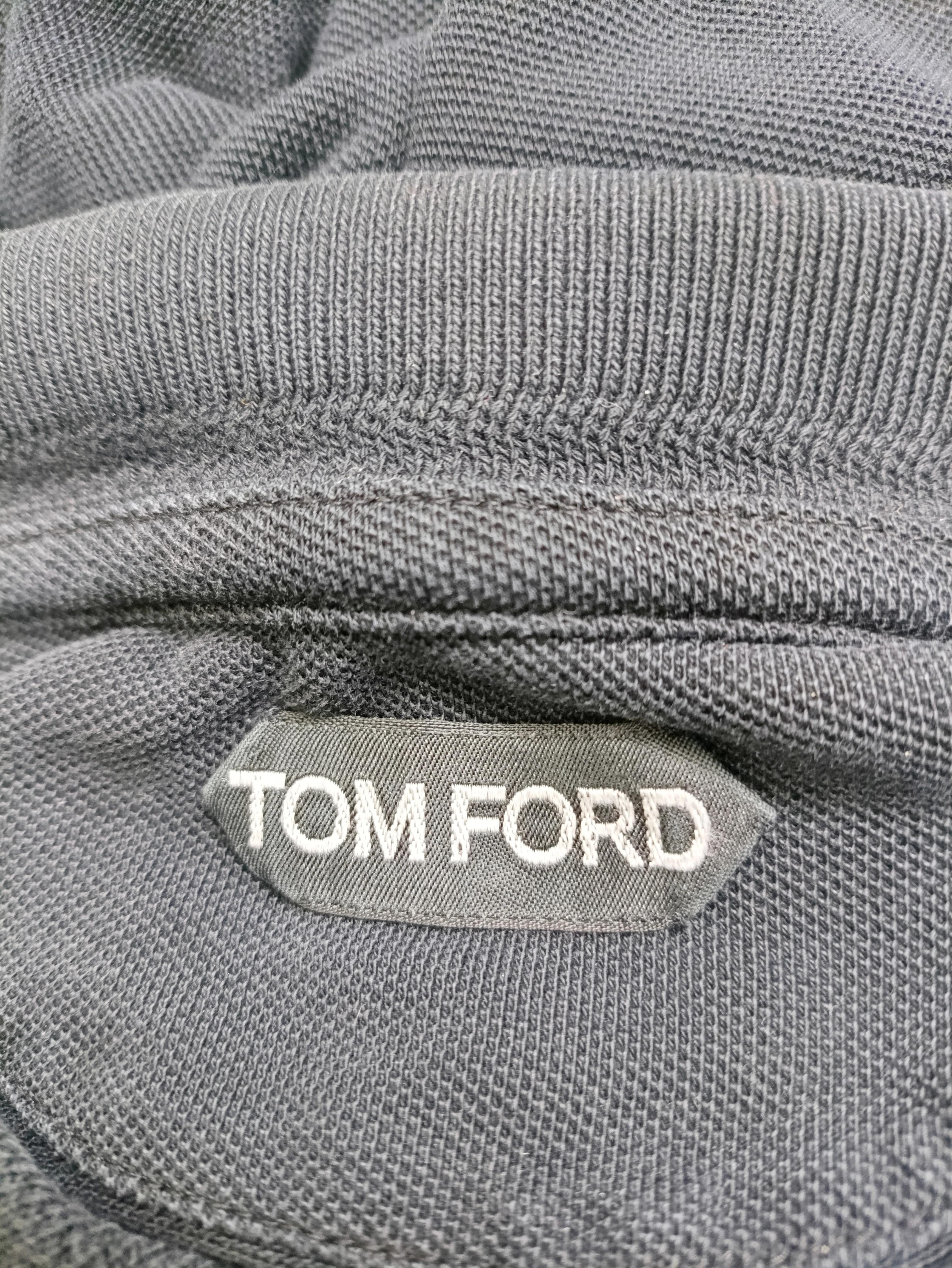 Men's  Tom Ford Short Sleeve Polo Shirt in Black Cotton - Image 8