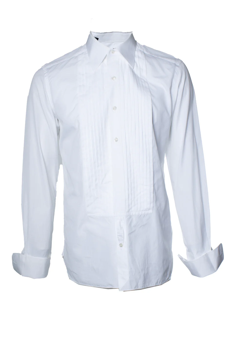 Men's Tom Ford, Tuxedo pleated shirt in white