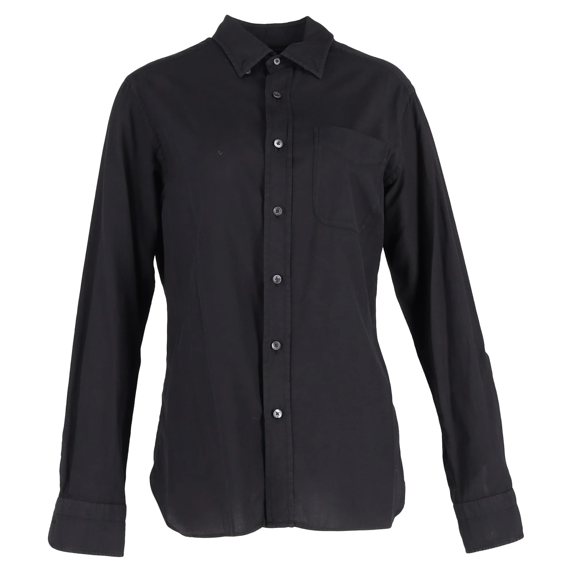 Women's Tom Ford Button Down Shirt in Black Cotton