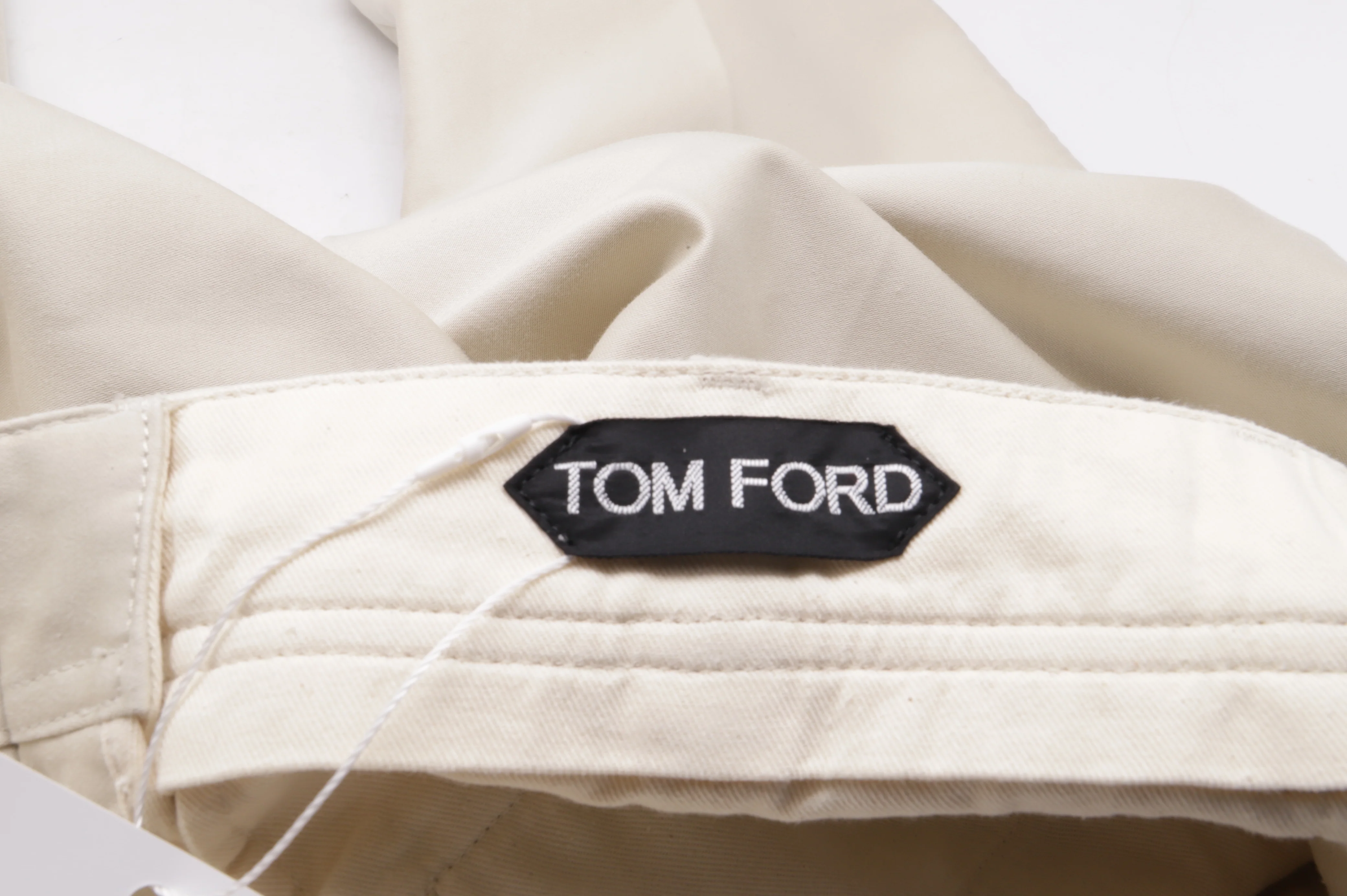 Women's Tom Ford High-Rise Tailored Trousers in Ivory Cotton - Image 9