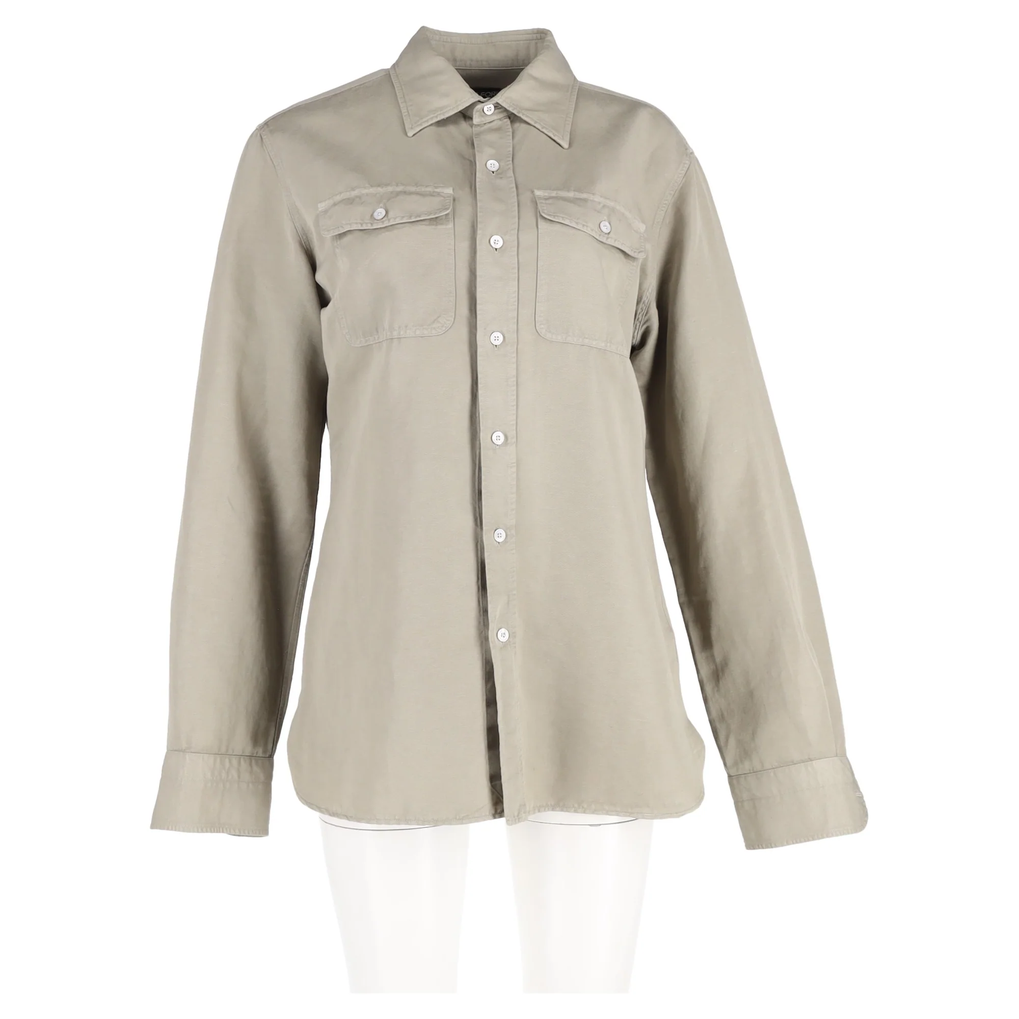 Women's Tom Ford Polo Shirt in Green Cotton - Image 4