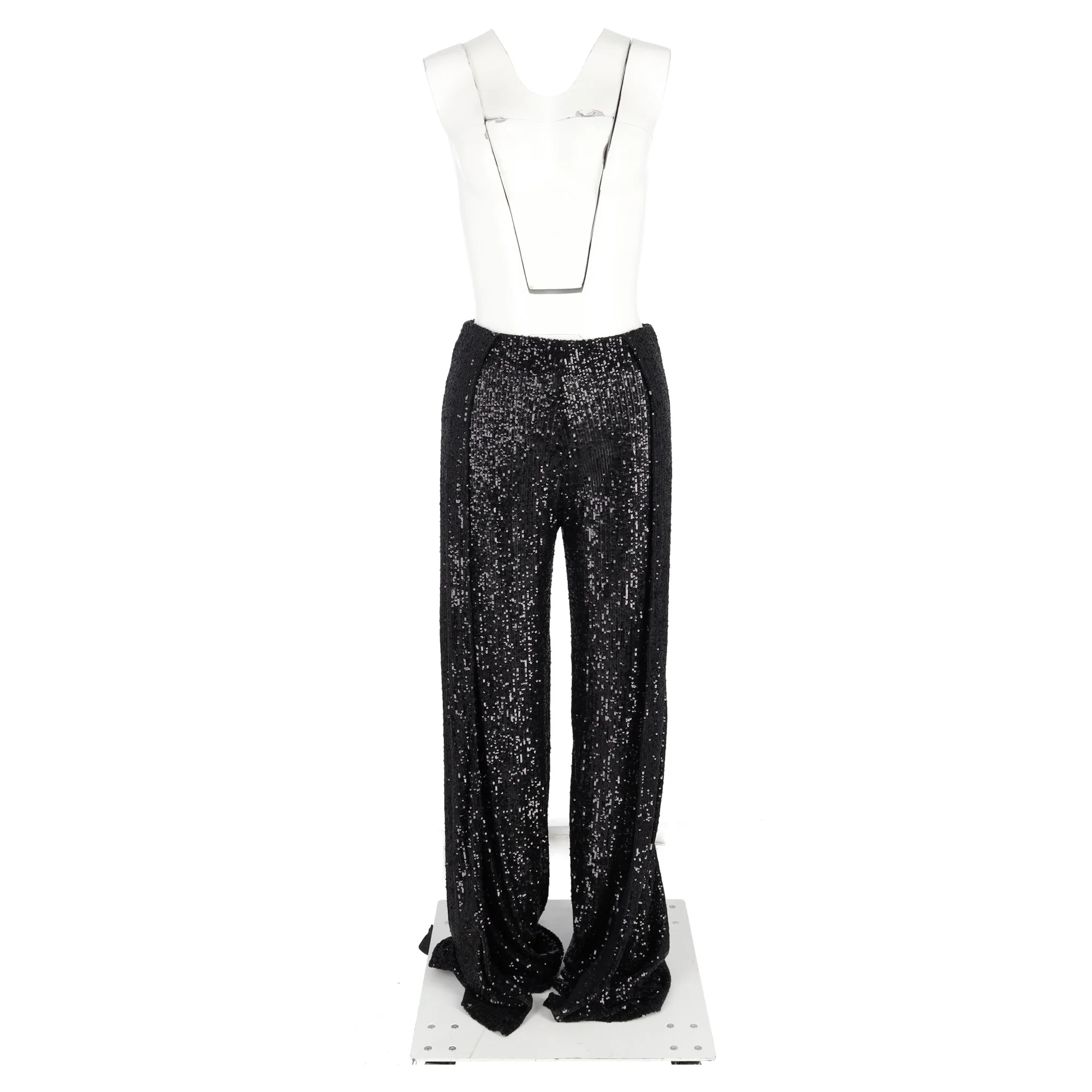 Women's Tom Ford Sequinned Wide-leg Trousers In Black Polyester - Image 4