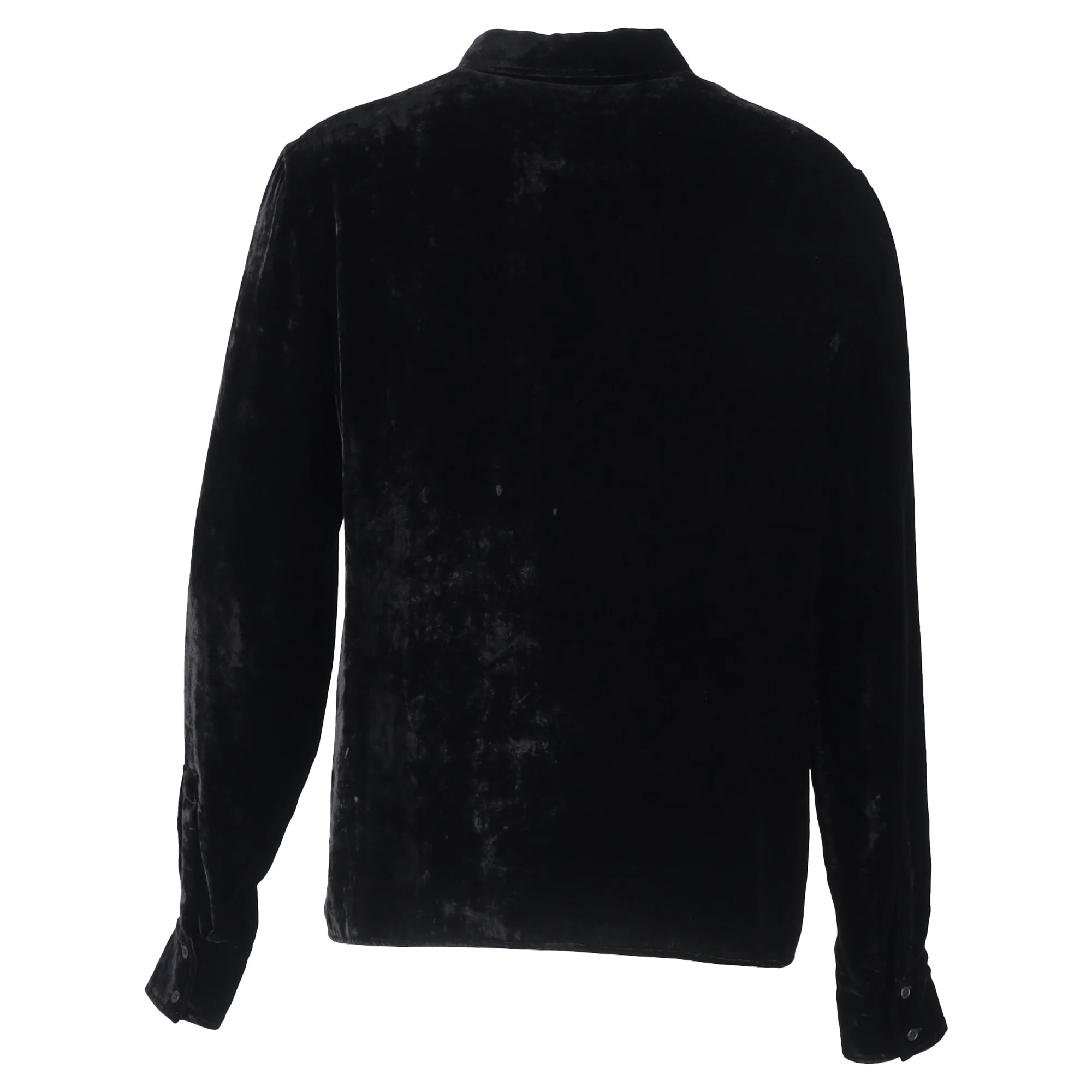 Women's Tom Ford Velvet Long-Sleeve Shirt in Black Viscose - Image 3