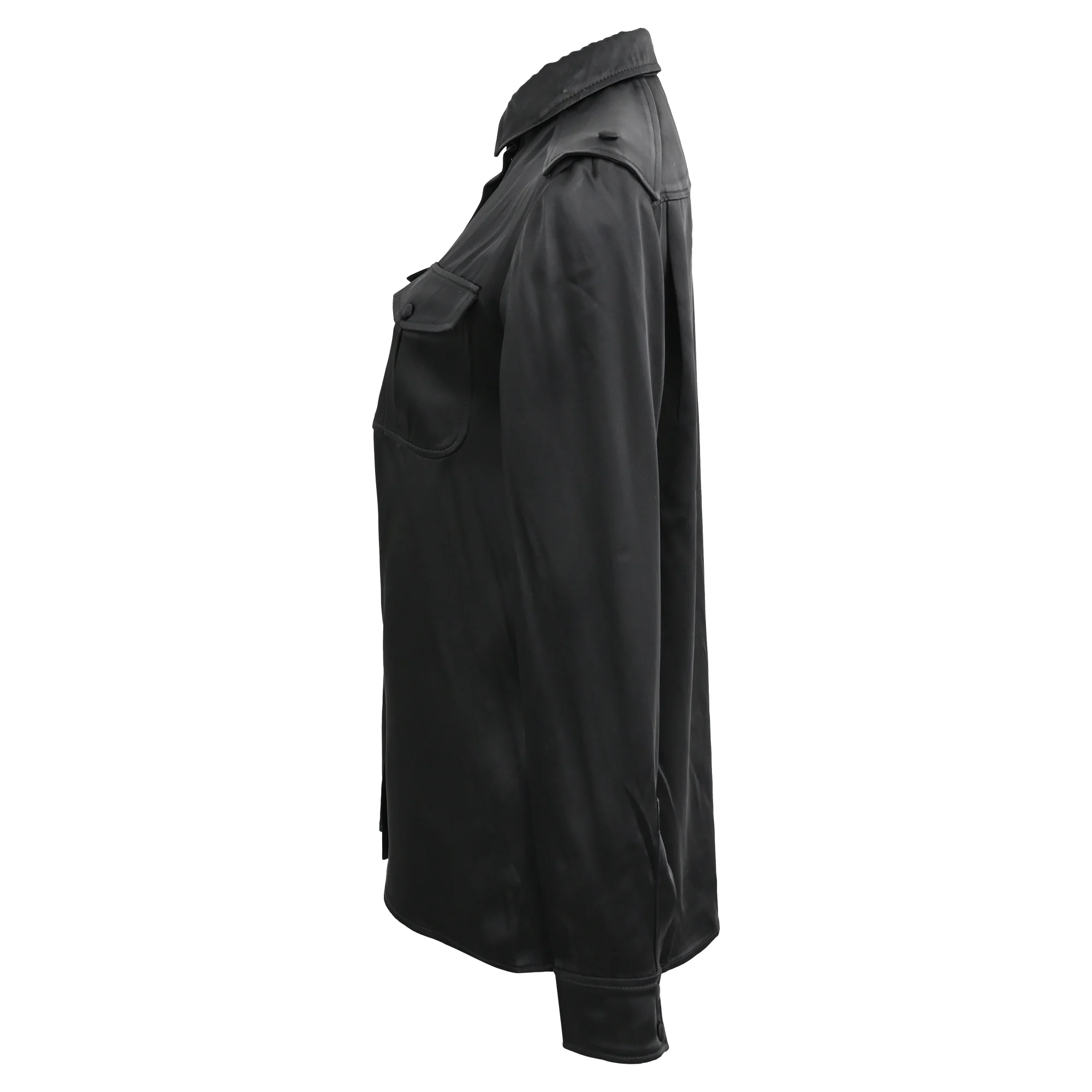 Women's Tom Ford Western-Style Satin Shirt in Black Acetate - Image 2