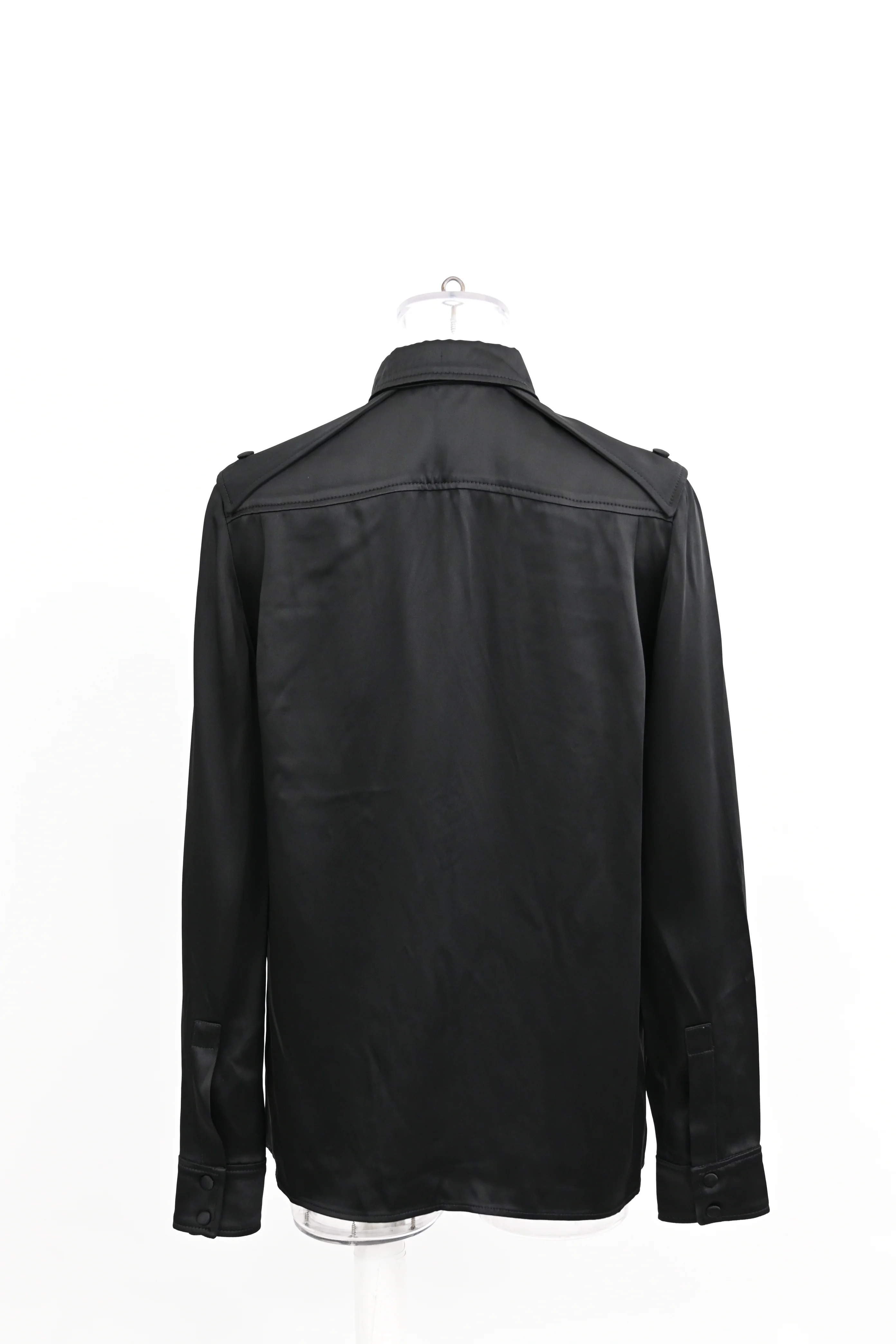 Women's Tom Ford Western-Style Satin Shirt in Black Acetate - Image 6